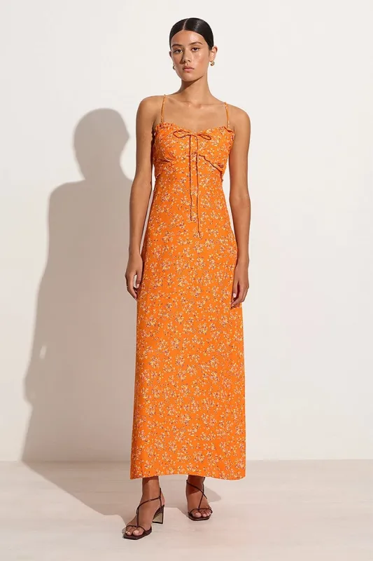 Gita Midi Dress Audrey Floral Orange - Final Sale sold by Faithfull the Brand