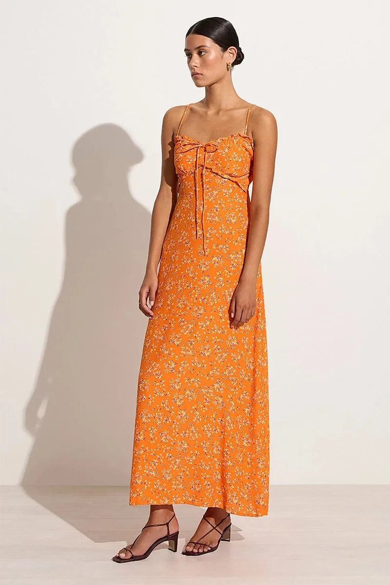 Gita Midi Dress Audrey Floral Orange - Final Sale sold by Faithfull the Brand product image thumbnail 3