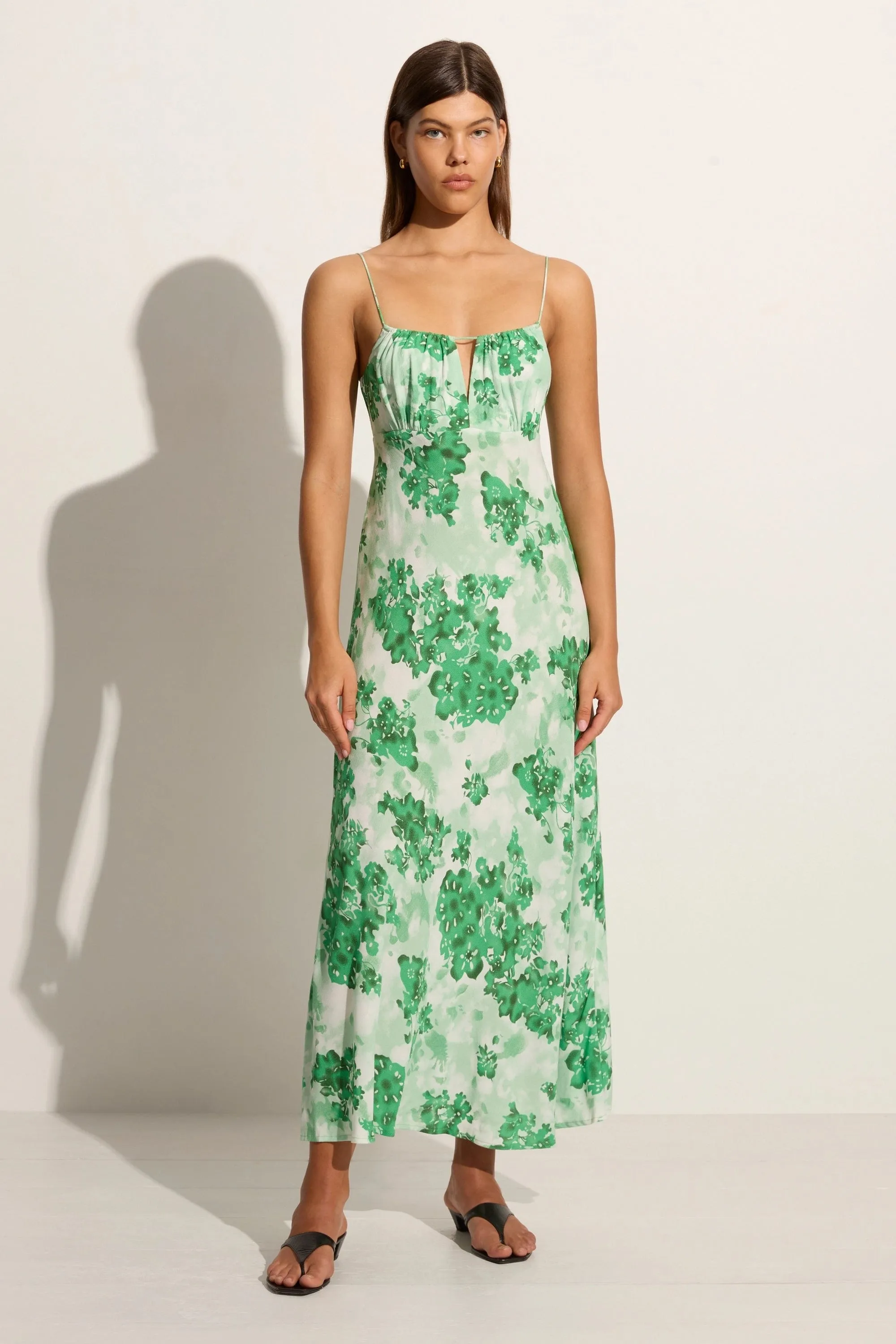 San Paolo Midi Dress Rosella Floral Green - Final Sale sold by Faithfull the Brand