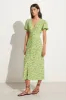 Bellavista Midi Dress Lou Floral Print Green - Final Sale sold by Faithfull the Brand