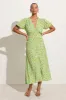 Bellavista Midi Dress Lou Floral Print Green - Final Sale sold by Faithfull the Brand