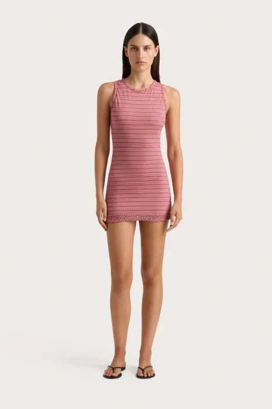 Maceio Mini Dress Vermillion Stripe - Final Sale sold by Faithfull the Brand
