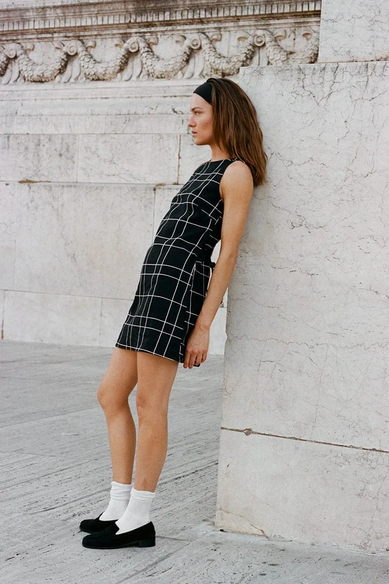 Lui Mini Dress Letizia Check Black - Final Sale sold by Faithfull the Brand product image thumbnail 4