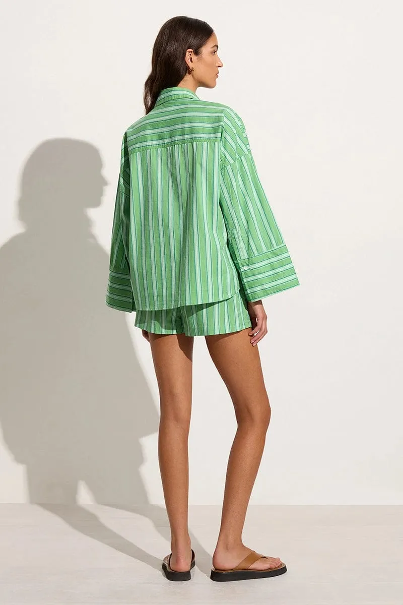 Tasha Shirt Akaia Stripe Green sold by Faithfull the Brand product image thumbnail 5