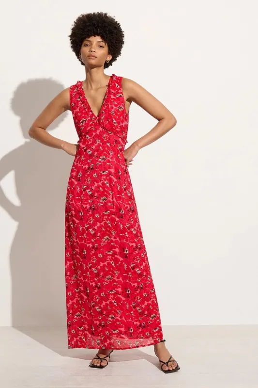 San Luis Maxi Dress El Limon Floral Pink sold by Faithfull the Brand