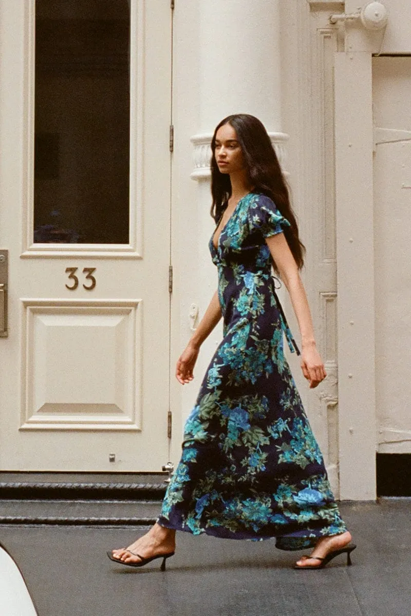 Reis Maxi Dress Escala Floral Navy - Final Sale sold by Faithfull the Brand product image thumbnail 2
