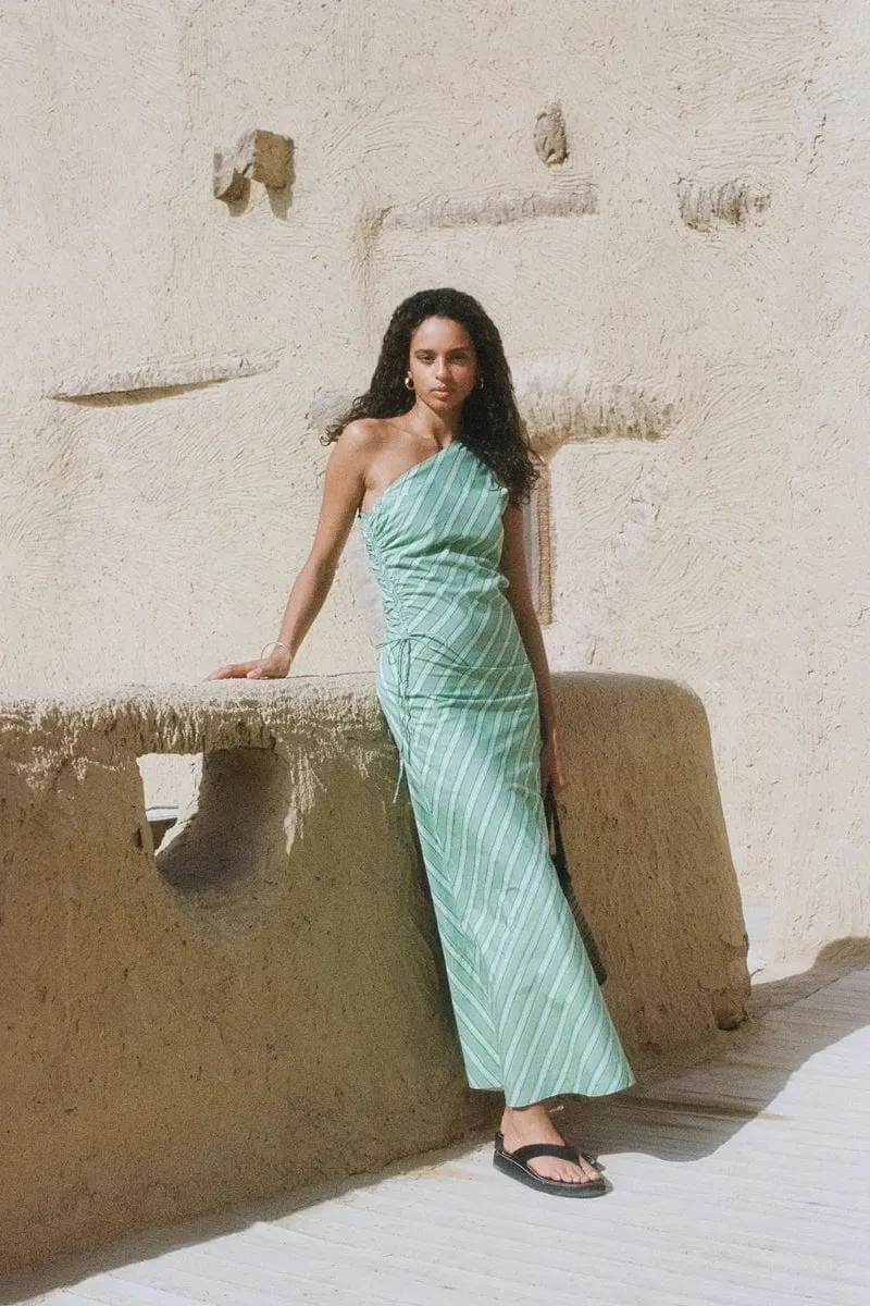 Laureles Maxi Dress Akaia Stripe Green sold by Faithfull the Brand product image thumbnail 2