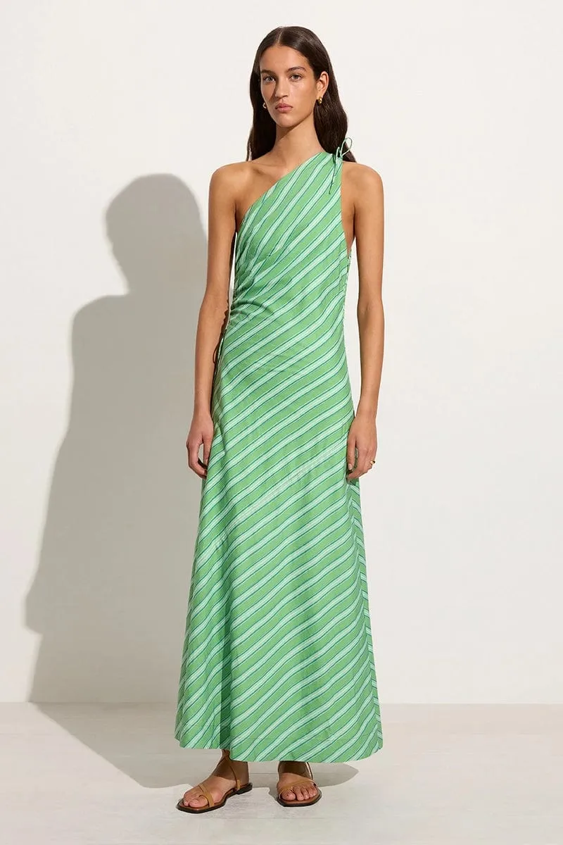 Laureles Maxi Dress Akaia Stripe Green sold by Faithfull the Brand