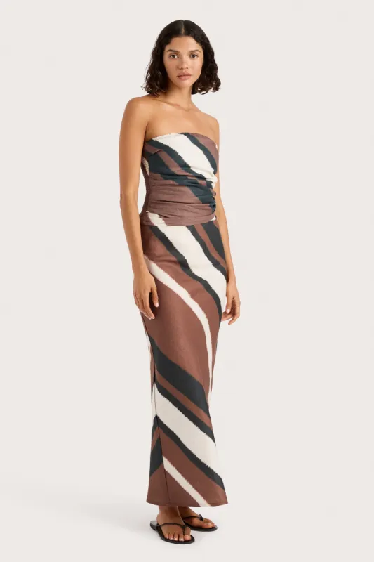 Setubal Top Futura Stripe Chocolate - Final Sale made by Faithfull the Brand