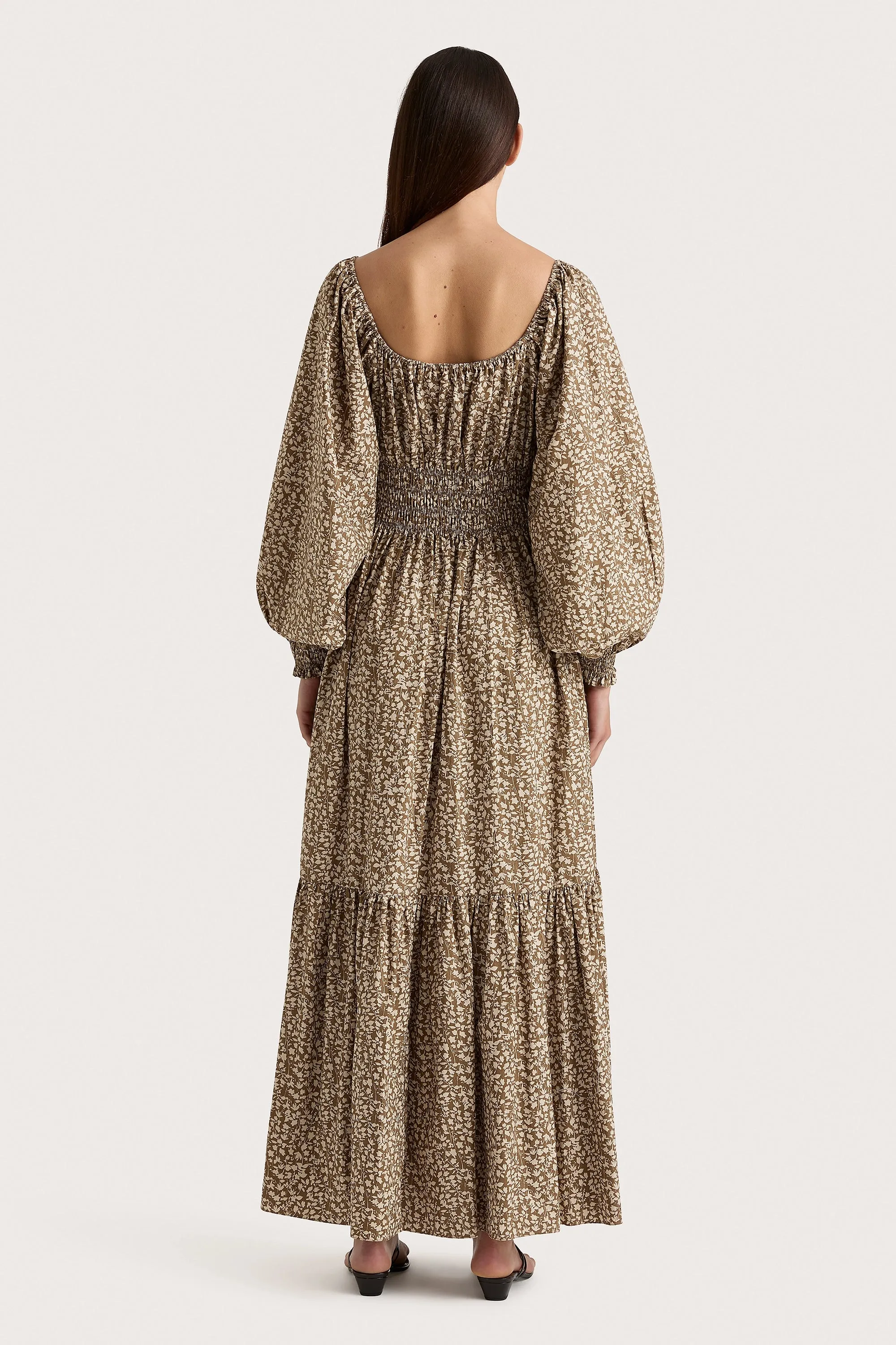 Fleur Maxi Dress Micro Leaves Walnut - Final Sale sold by Faithfull the Brand product image thumbnail 5