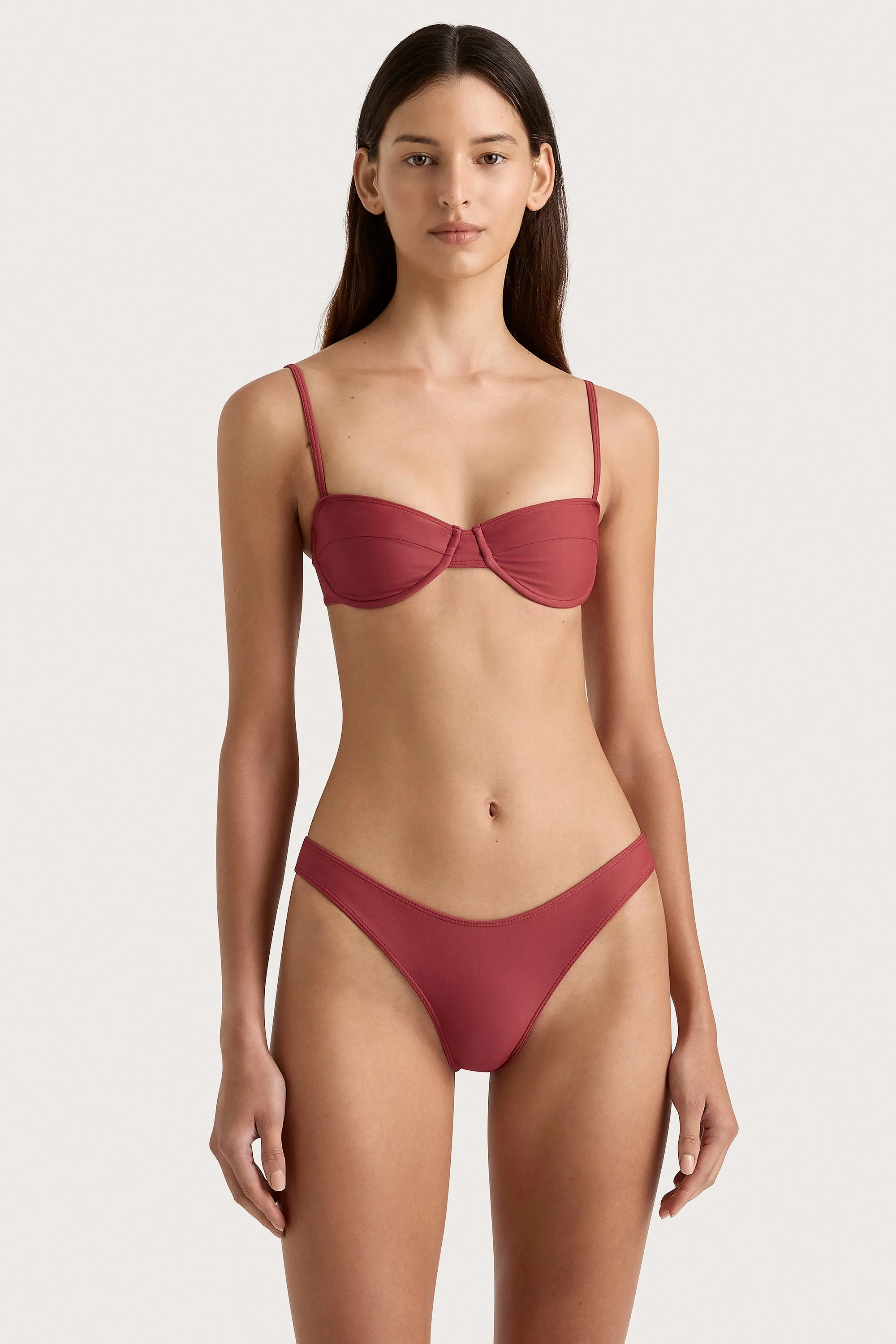 Farrah Bikini Top Wine - Final Sale sold by Faithfull the Brand product image thumbnail 2