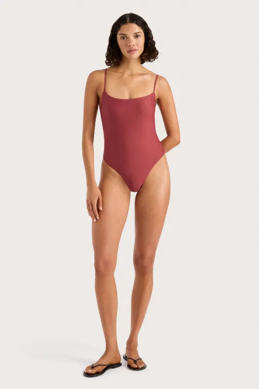 Cabo String One Piece Wine - Final Sale sold by Faithfull the Brand