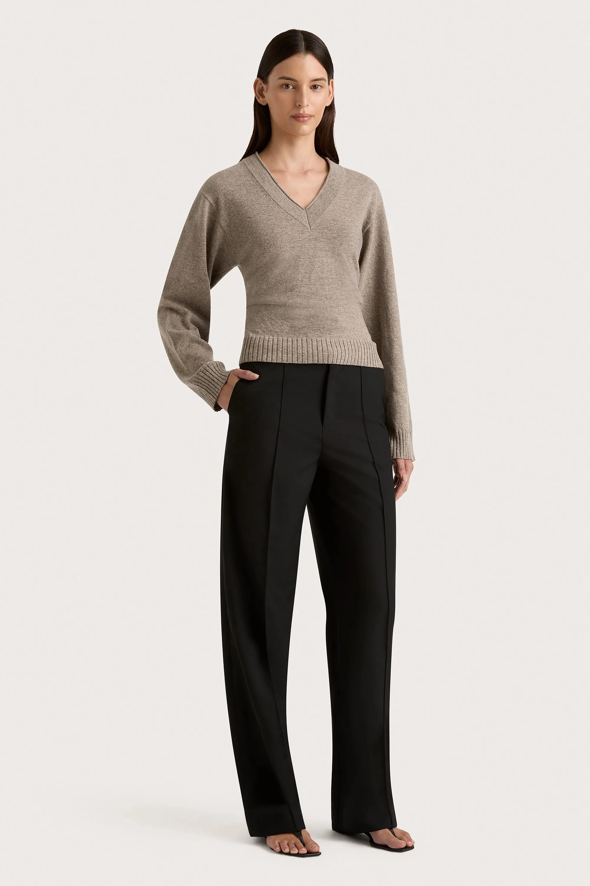 Frederikke Cashmere Sweater Taupe Marle - Final Sale sold by Faithfull the Brand product image thumbnail 3