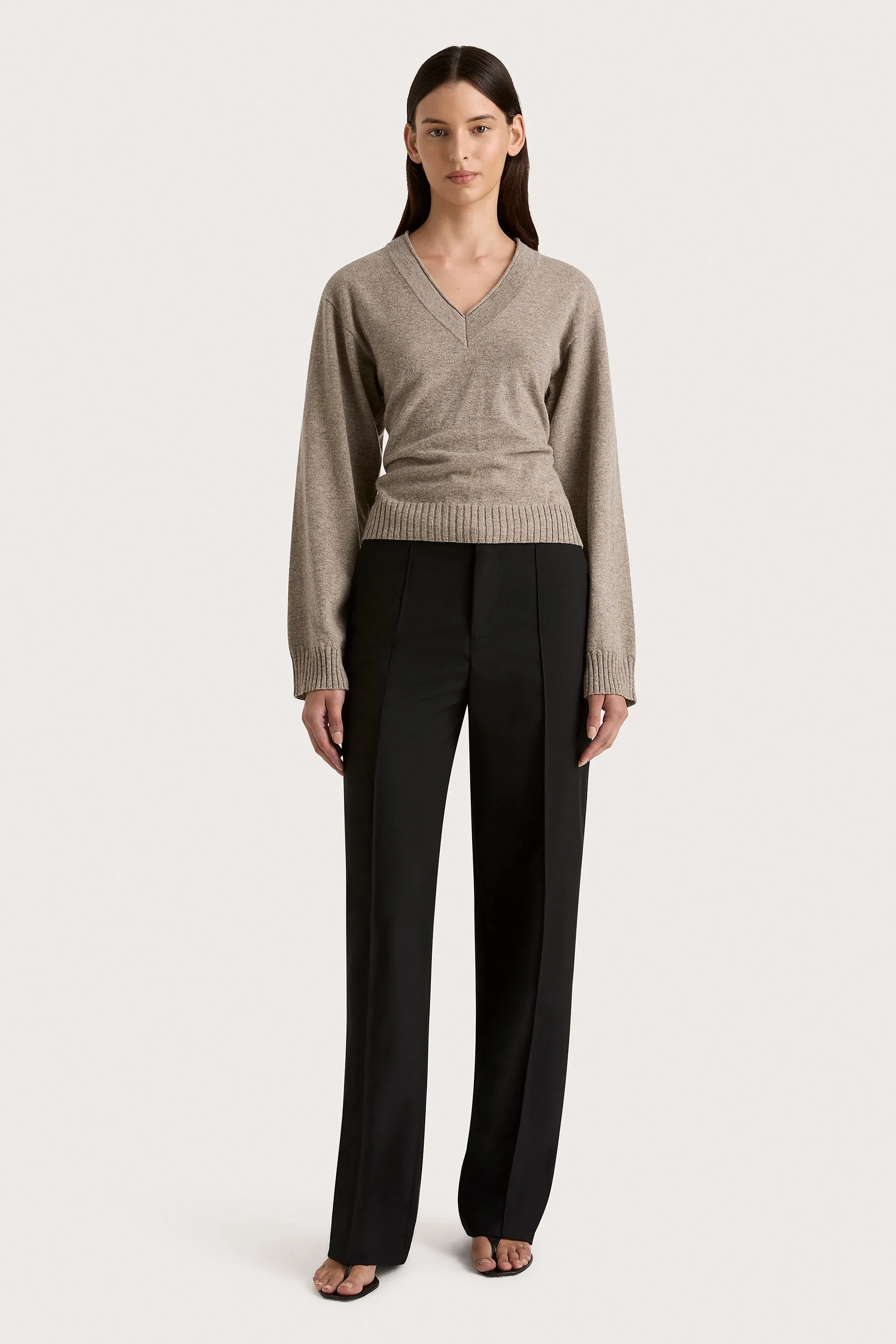 Frederikke Cashmere Sweater Taupe Marle - Final Sale sold by Faithfull the Brand