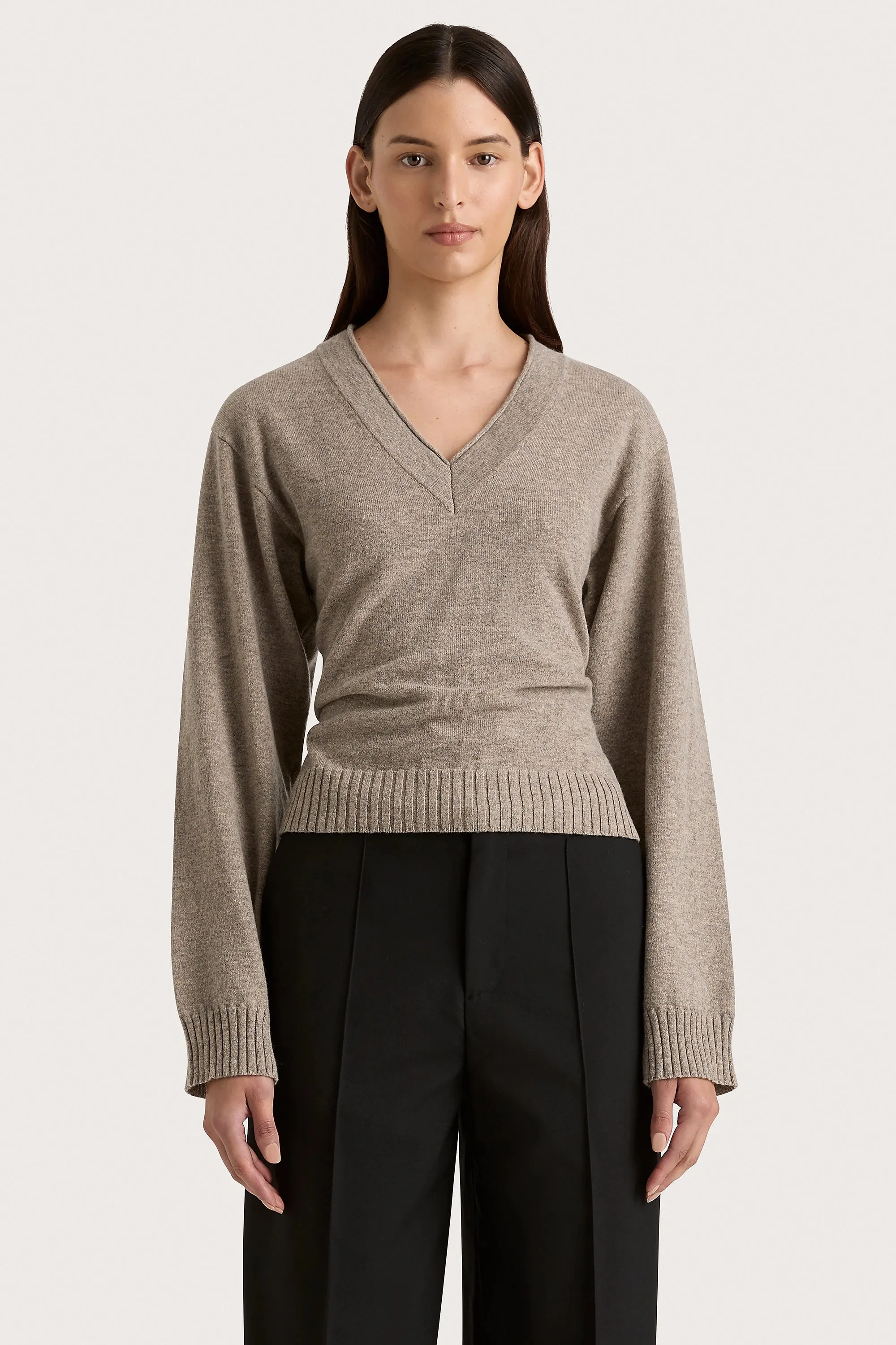 Frederikke Cashmere Sweater Taupe Marle - Final Sale sold by Faithfull the Brand product image thumbnail 2