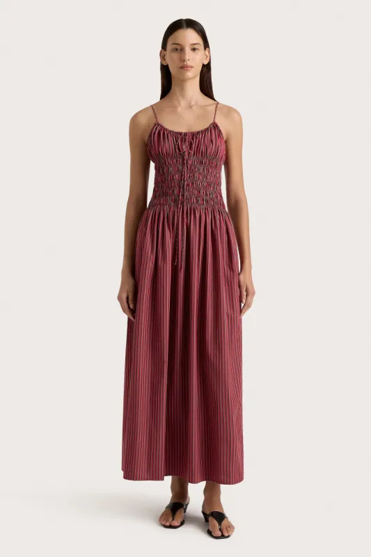 Aya String Maxi Dress Wine Stripe - Final Sale sold by Faithfull the Brand