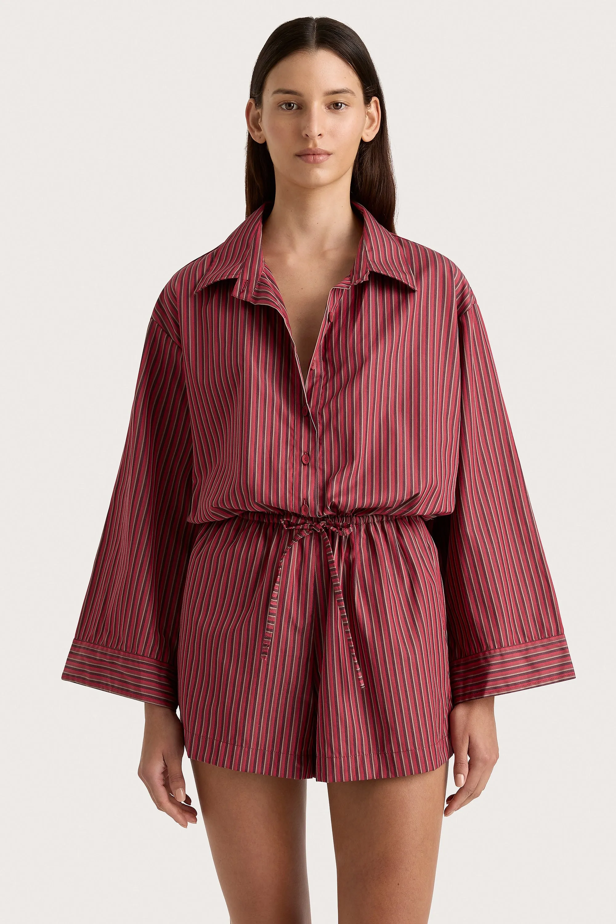 Freja Playsuit Wine Stripe - Final Sale sold by Faithfull the Brand product image thumbnail 2