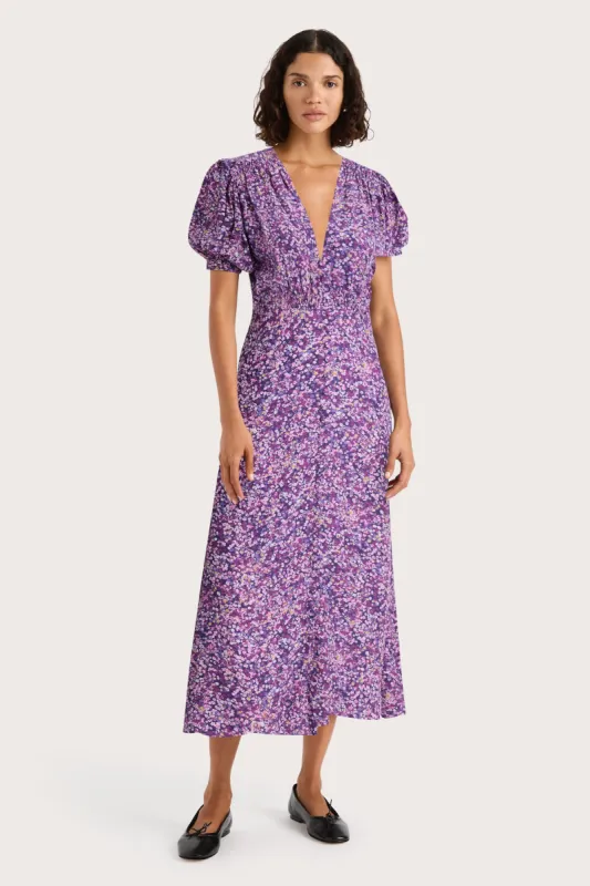 Bellavista Midi Dress Meander Micro Purple - Final Sale sold by Faithfull the Brand