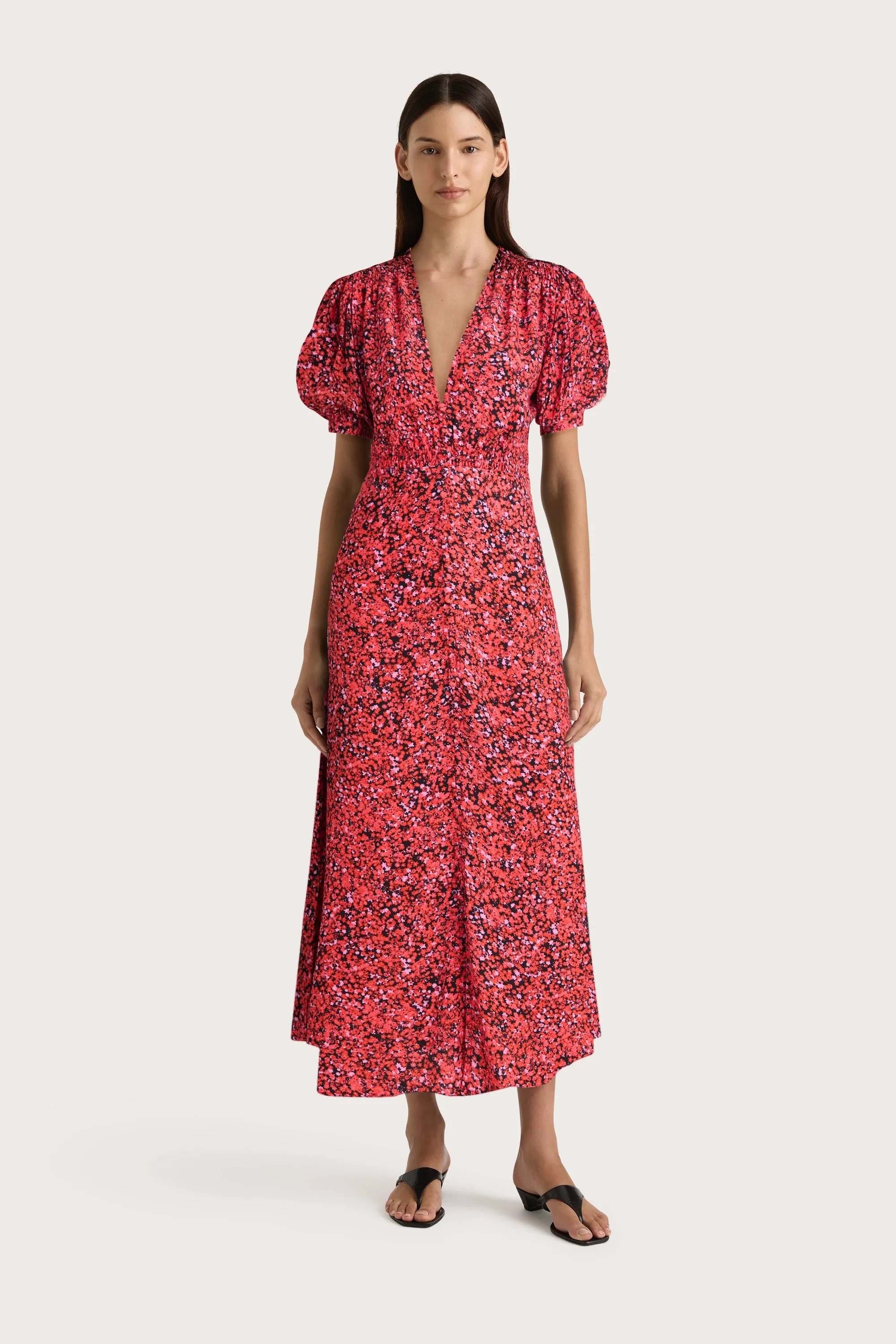 Bellavista Midi Dress Meander Micro Red - Final Sale sold by Faithfull the Brand