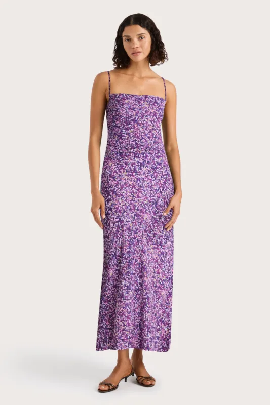 Rosas Midi Dress Meander Micro Purple - Final Sale sold by Faithfull the Brand