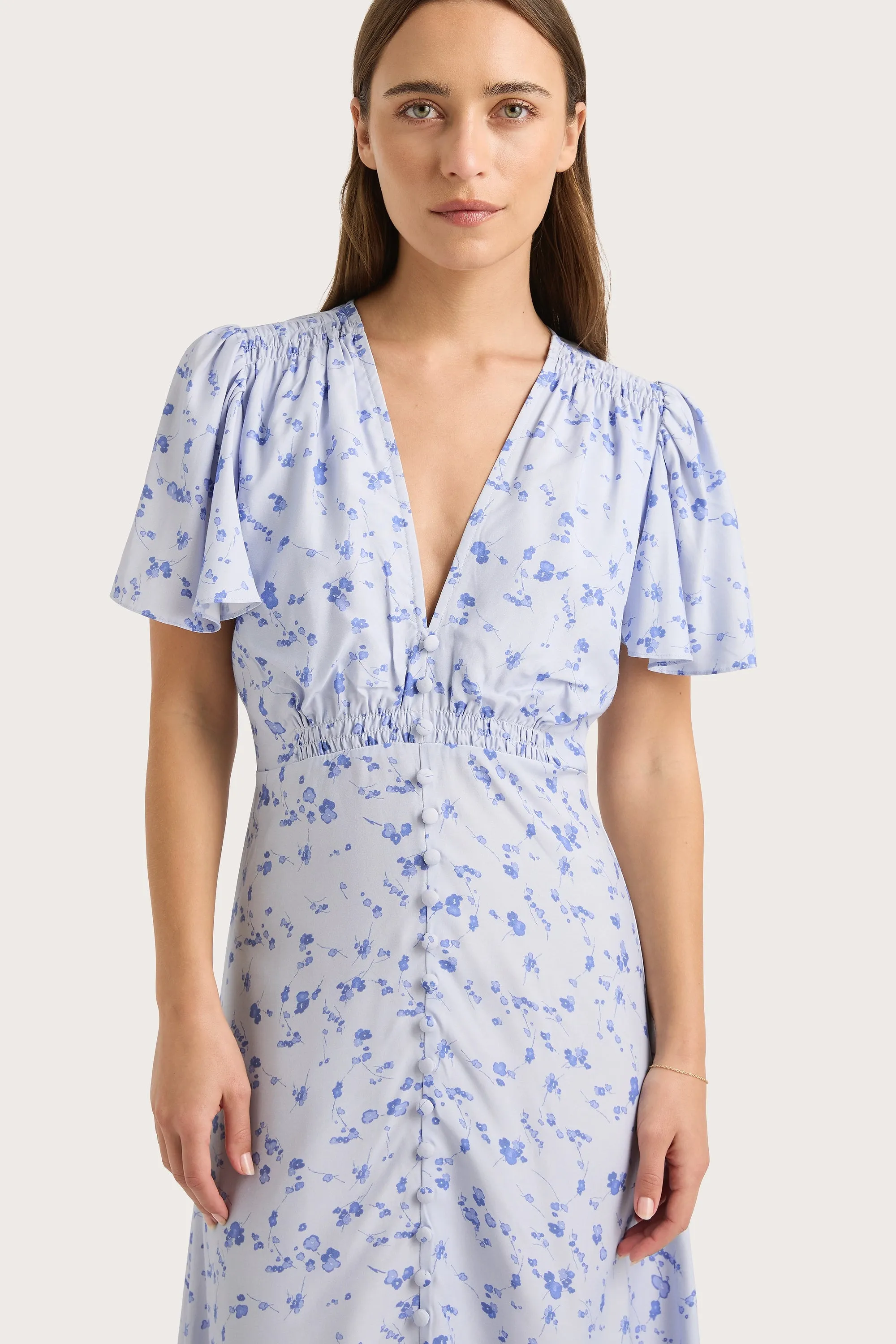 Tae Midi Dress Blossom Blue sold by Faithfull the Brand product image thumbnail 3