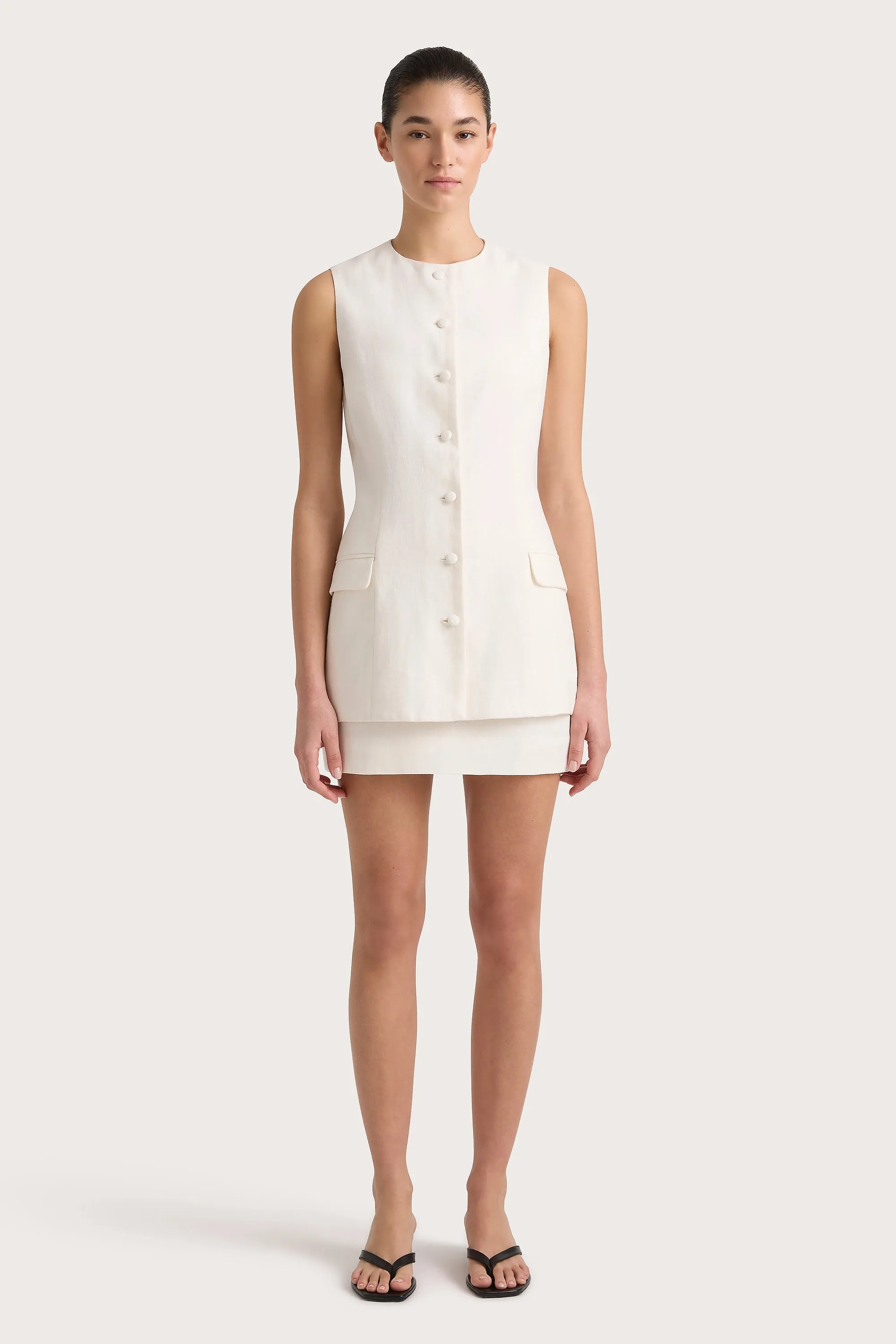 Jane Mini Skirt White - Final Sale sold by Faithfull the Brand