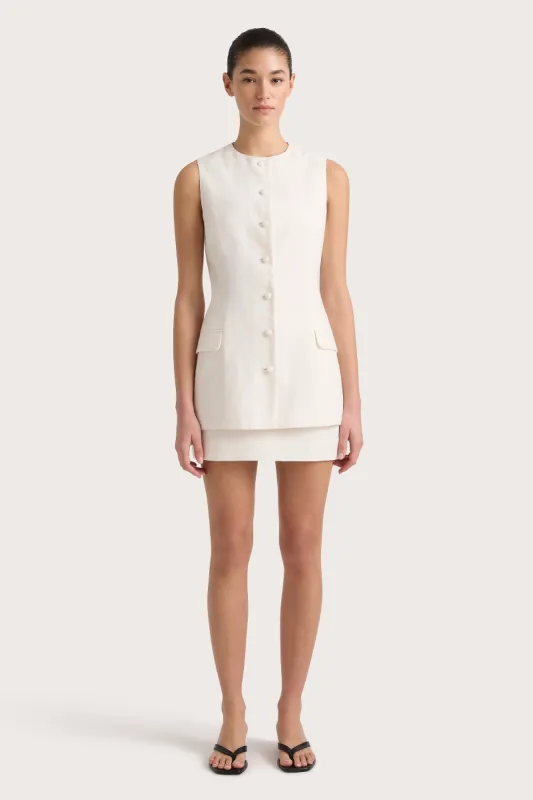 Jane Vest White - Final Sale sold by Faithfull the Brand