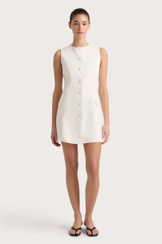 Jane Mini Dress White sold by Faithfull the Brand