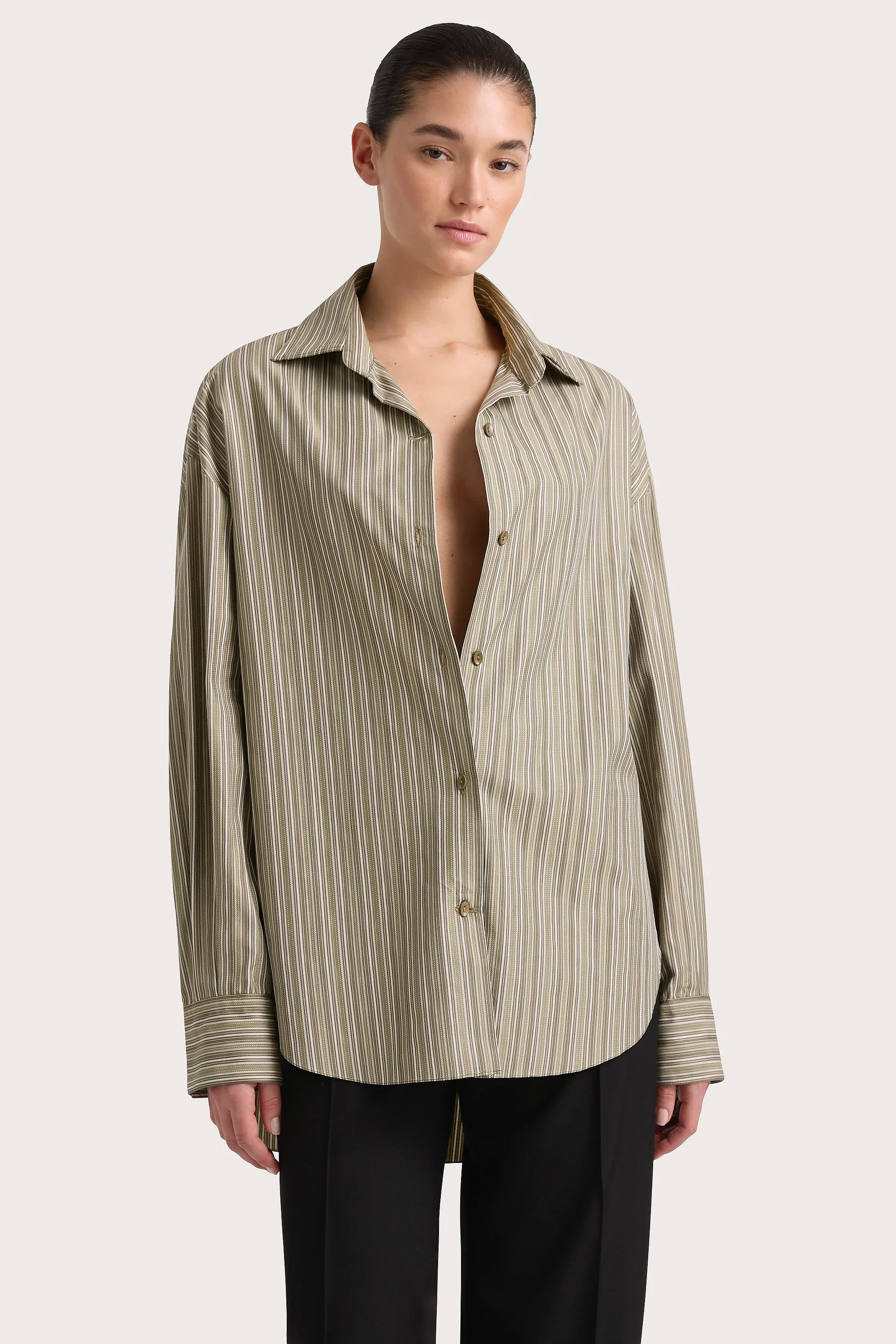 En Vau Shirt Khaki Stripe - Final Sale sold by Faithfull the Brand product image thumbnail 2