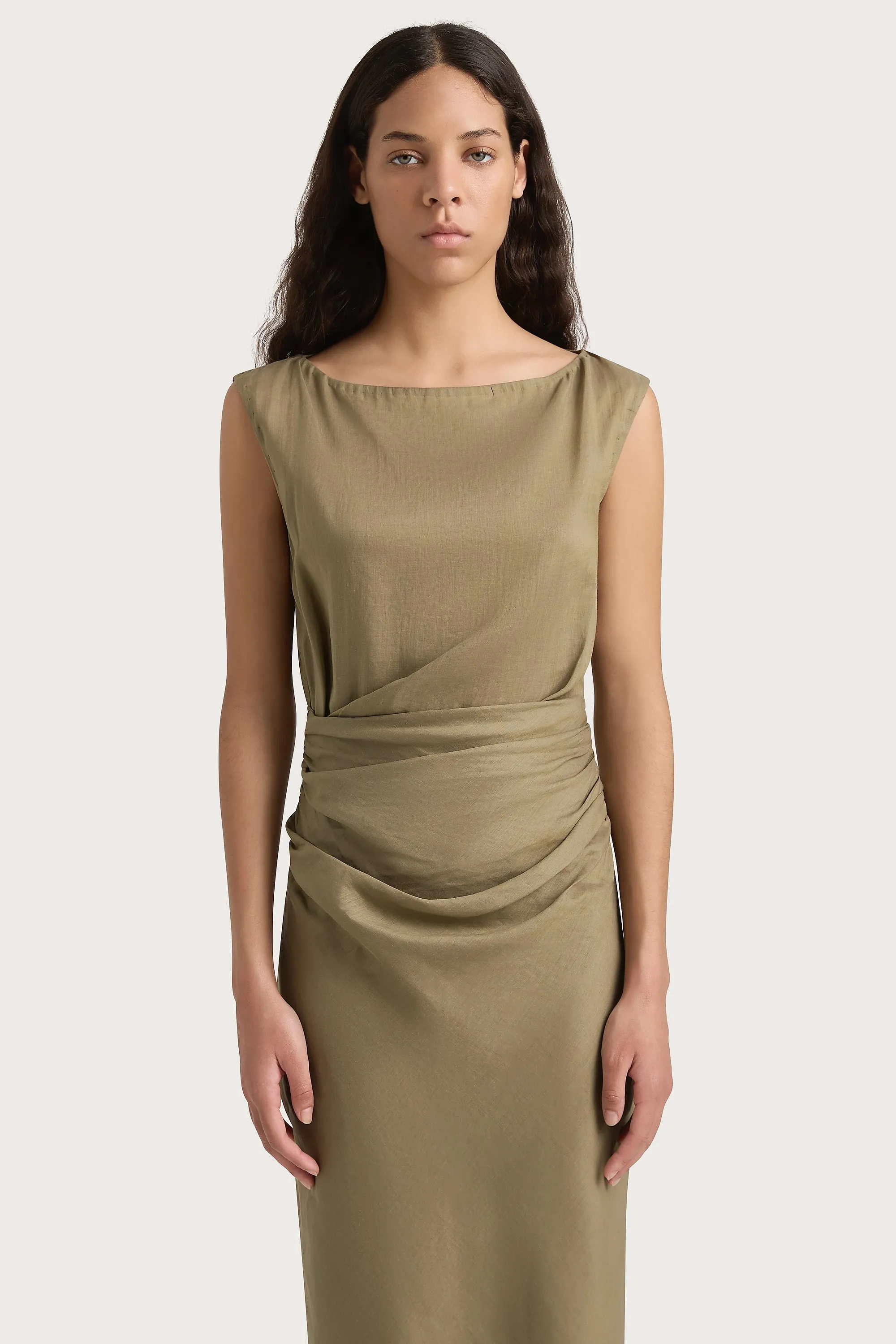 Adelia Maxi Dress Khaki - Final Sale sold by Faithfull the Brand product image thumbnail 4