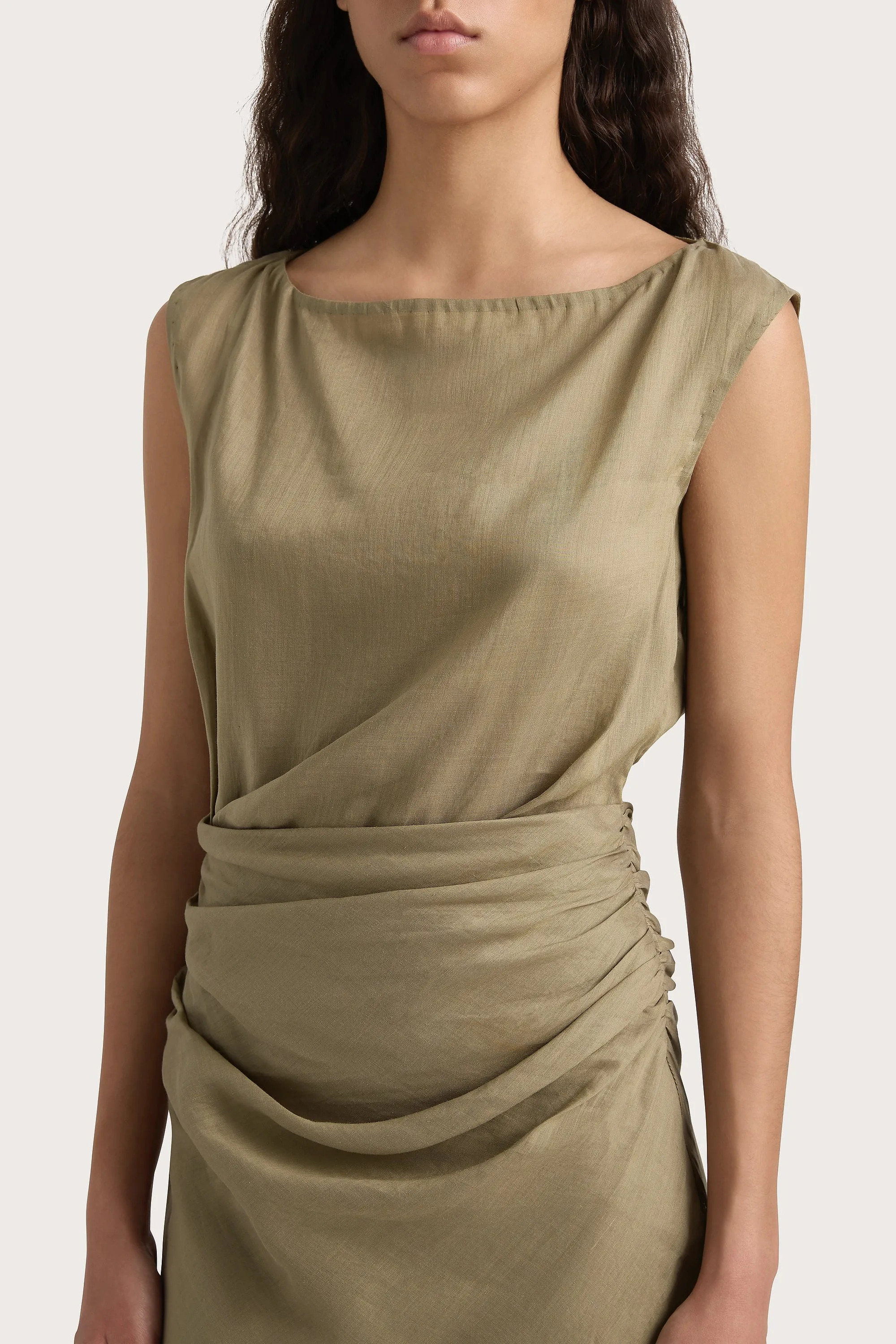 Adelia Maxi Dress Khaki - Final Sale sold by Faithfull the Brand product image thumbnail 3