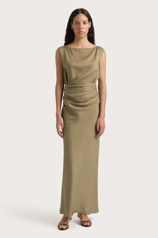 Adelia Maxi Dress Khaki - Final Sale sold by Faithfull the Brand