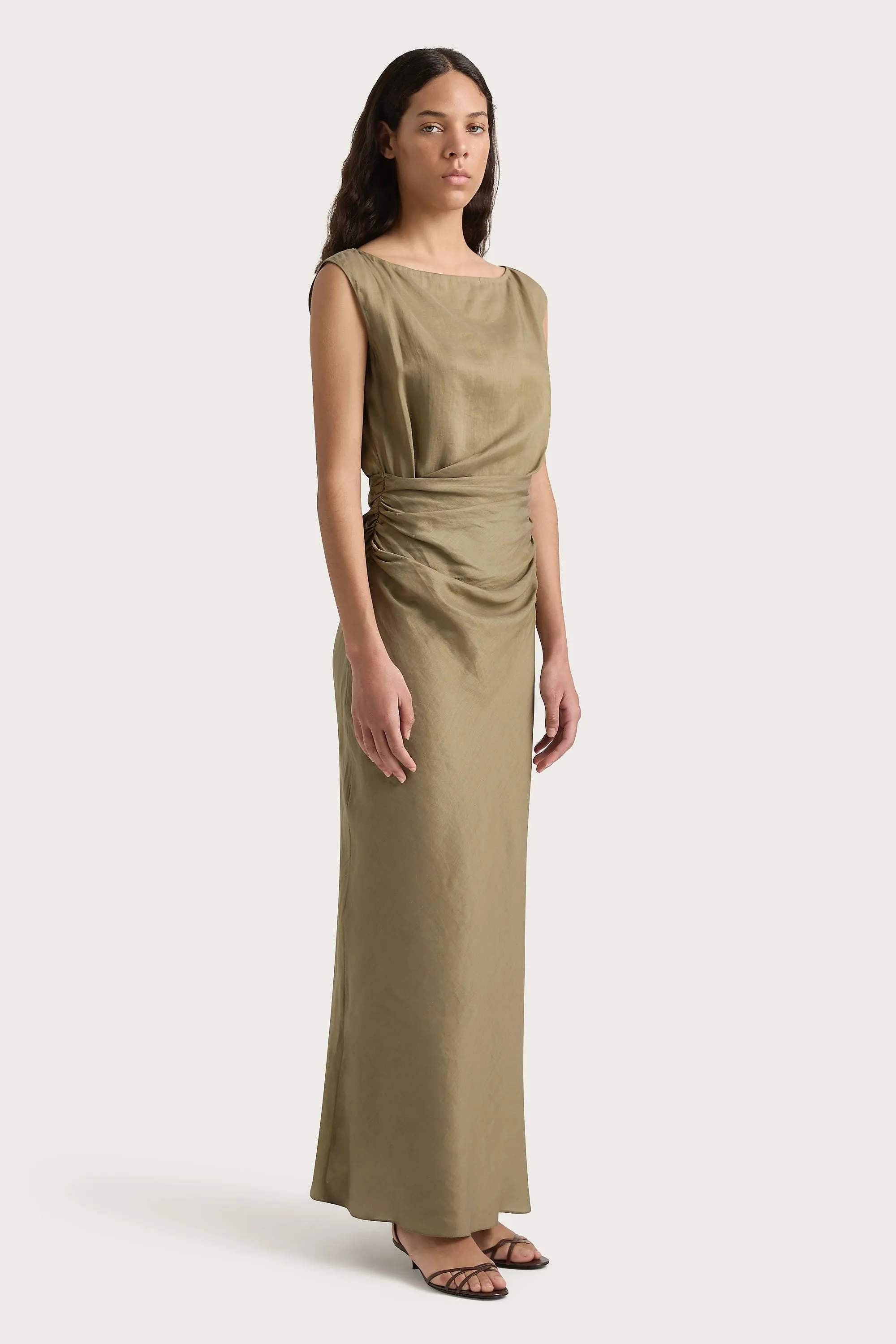 Adelia Maxi Dress Khaki - Final Sale sold by Faithfull the Brand product image thumbnail 5