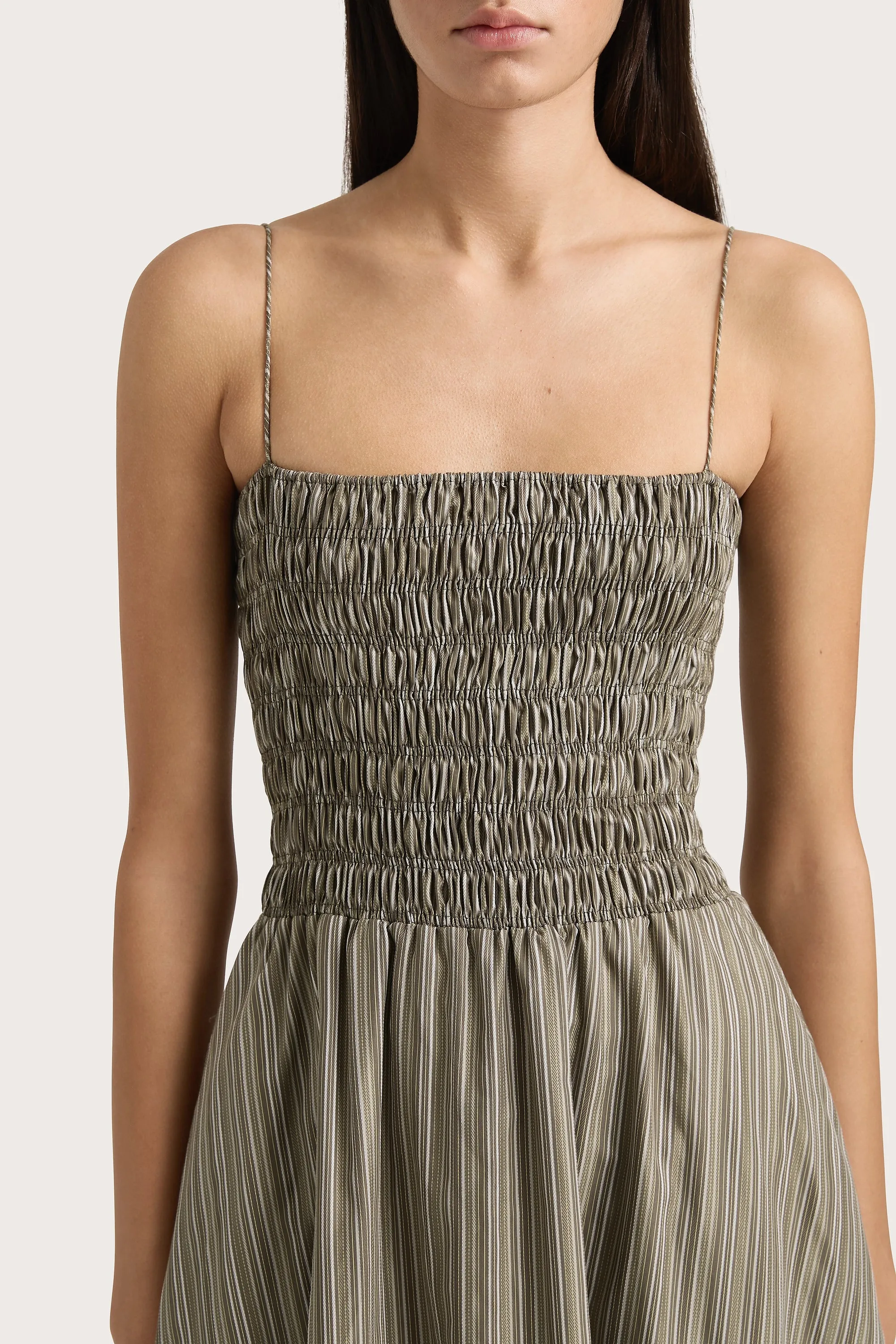 Lida Maxi Dress Khaki Stripe - Final Sale sold by Faithfull the Brand product image thumbnail 2