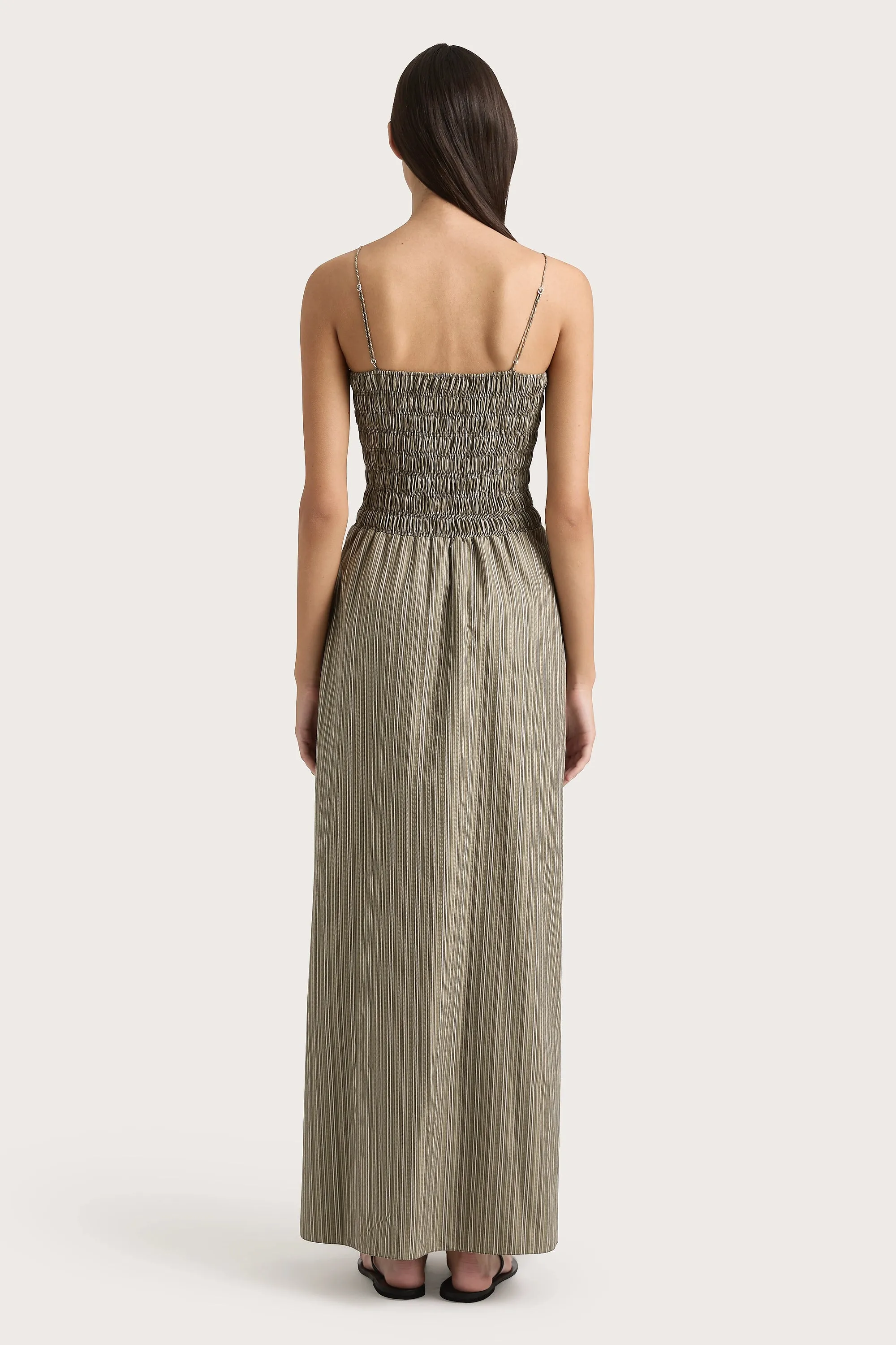 Lida Maxi Dress Khaki Stripe - Final Sale sold by Faithfull the Brand product image thumbnail 5