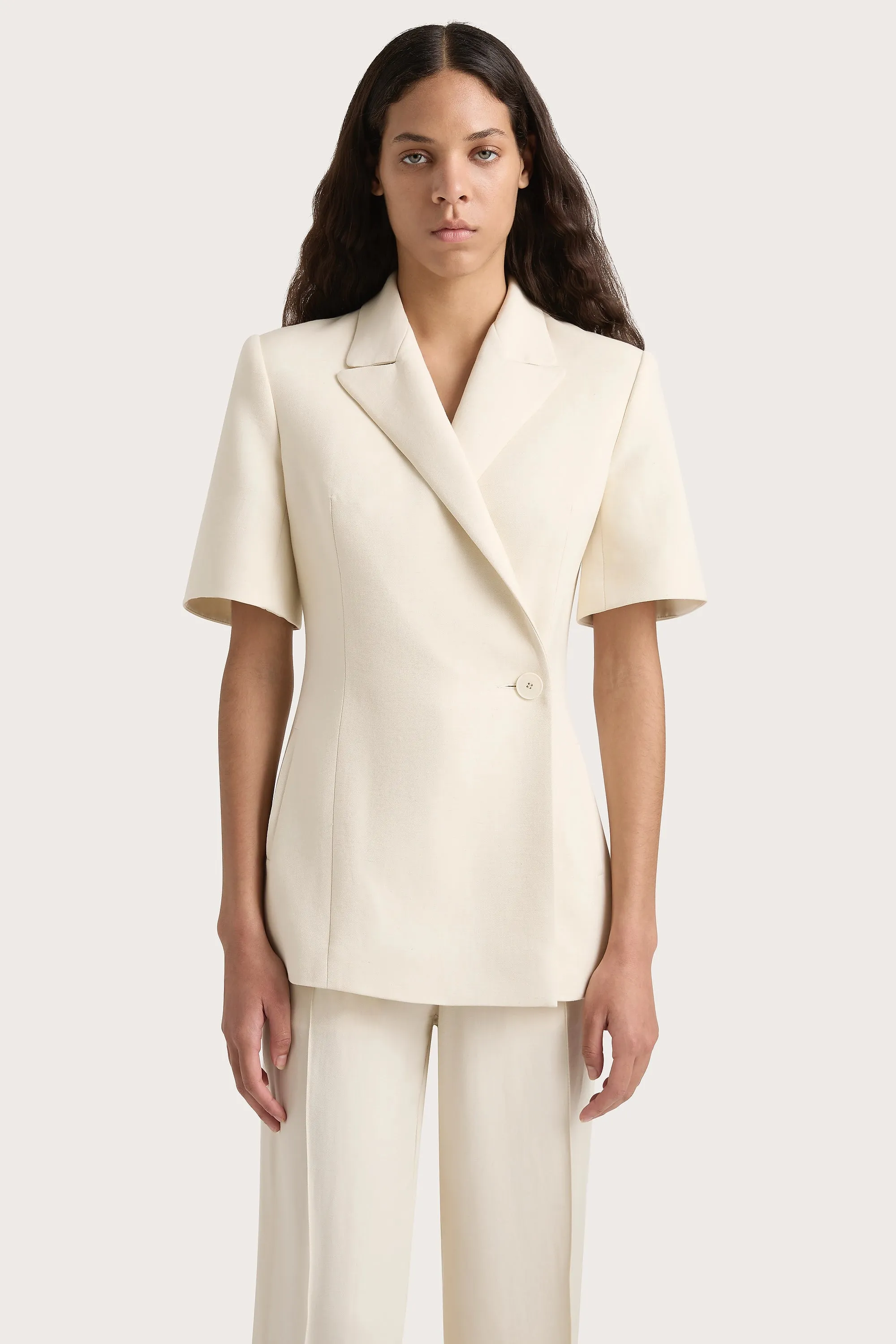 Enna Short Sleeve Blazer Beige - Final Sale sold by Faithfull the Brand product image thumbnail 3