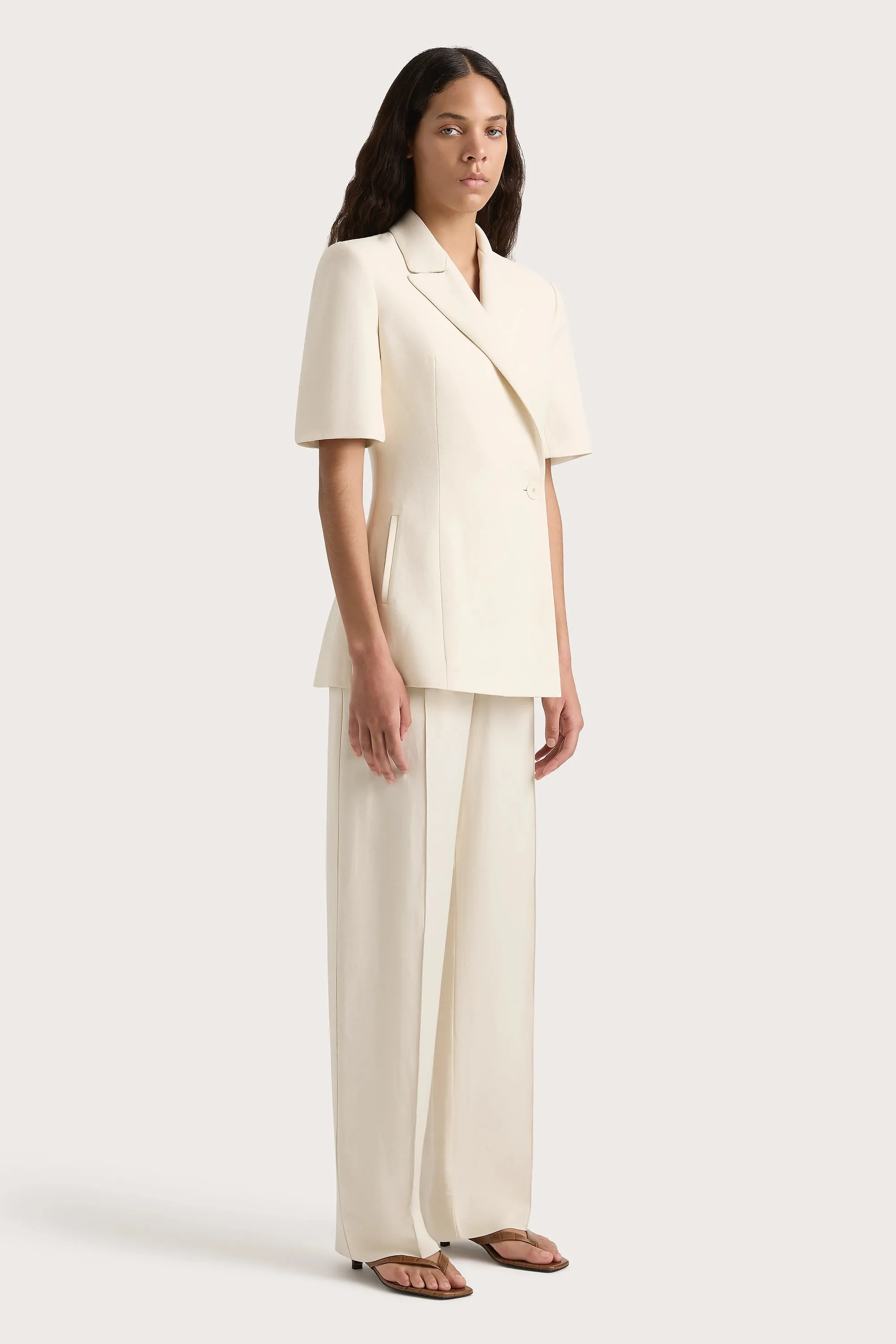 Enna Short Sleeve Blazer Beige - Final Sale sold by Faithfull the Brand product image thumbnail 4