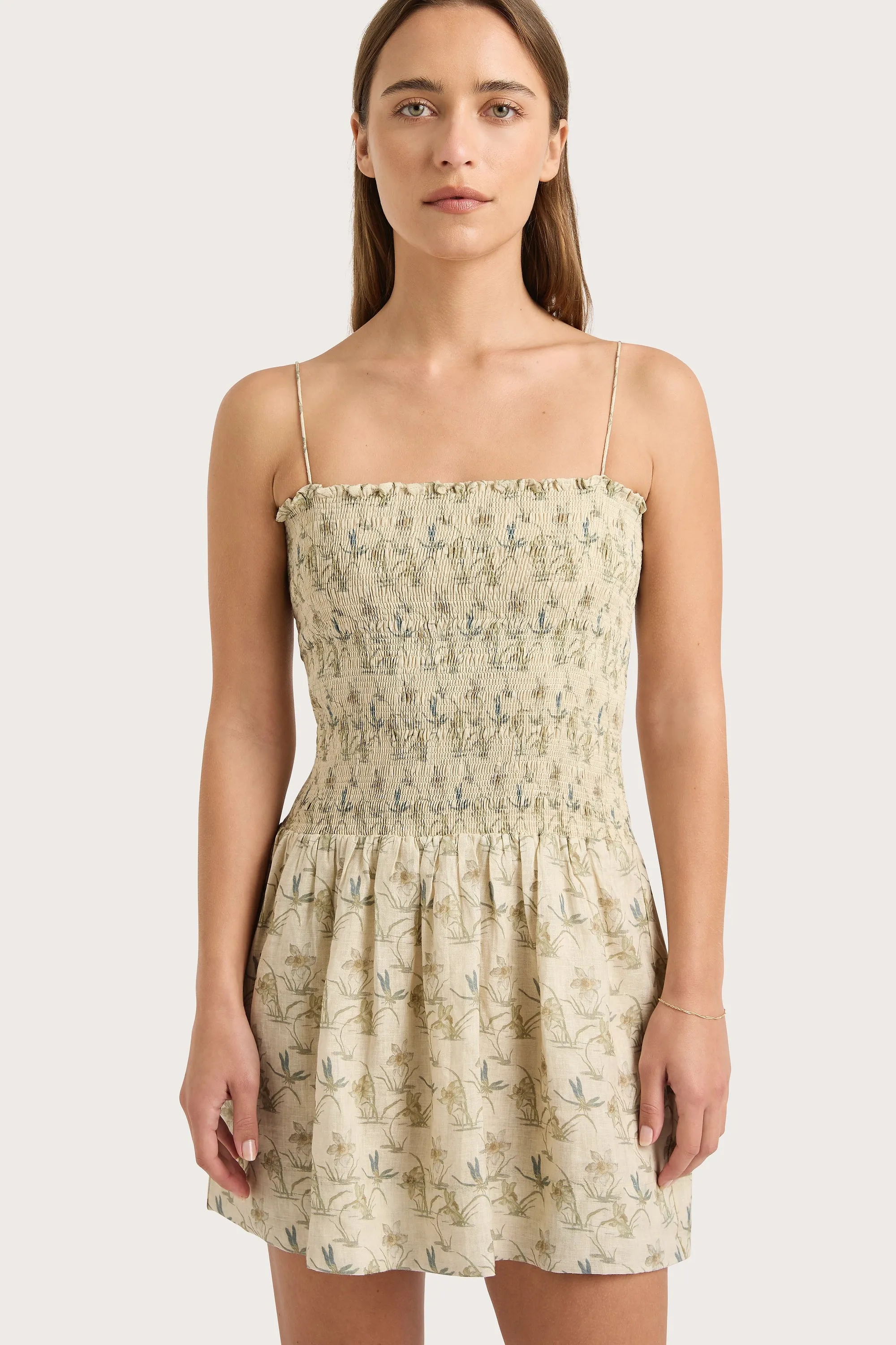 Geriba Mini Dress Daffodil Cream sold by Faithfull the Brand product image thumbnail 5