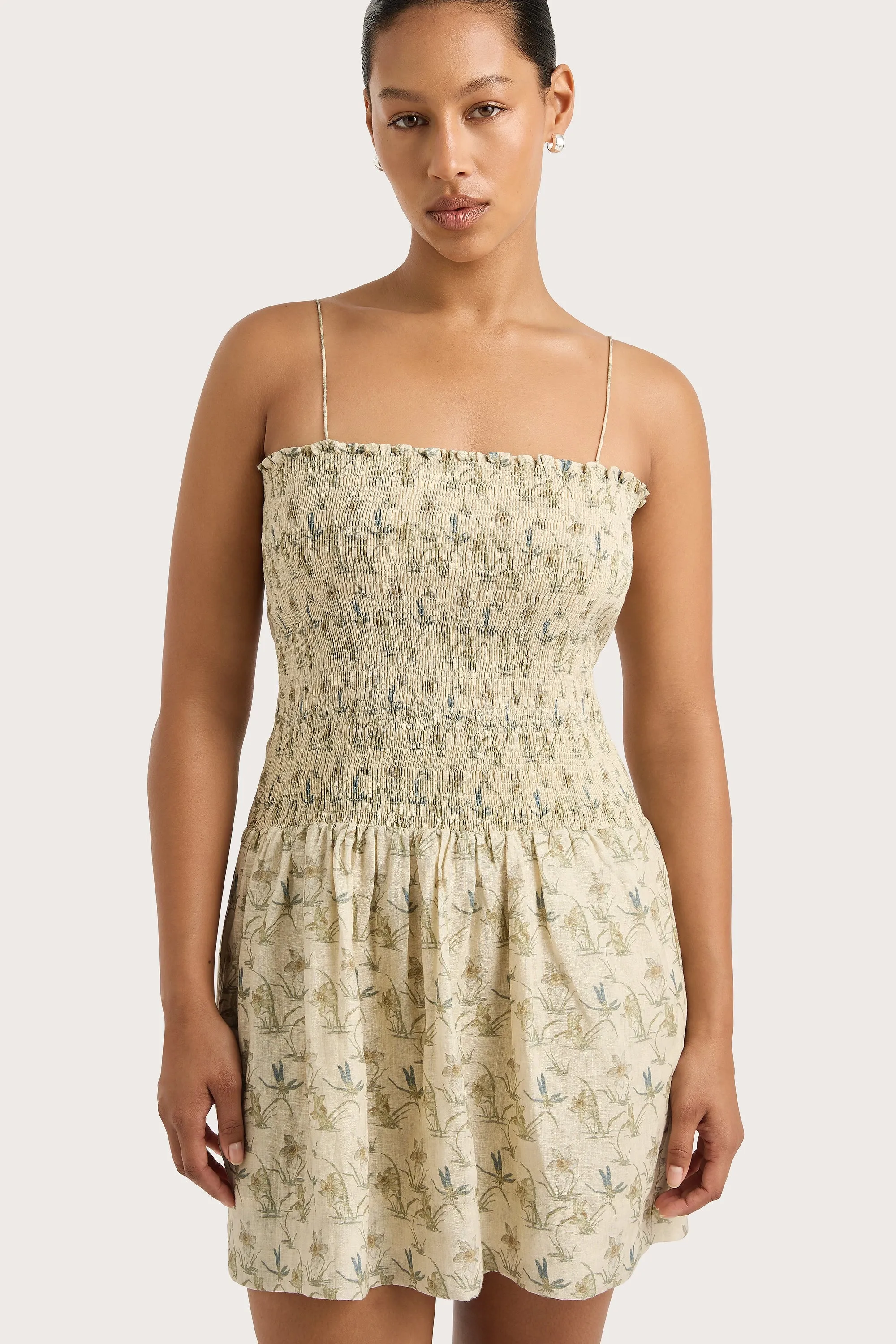 Geriba Mini Dress Daffodil Cream sold by Faithfull the Brand product image thumbnail 2