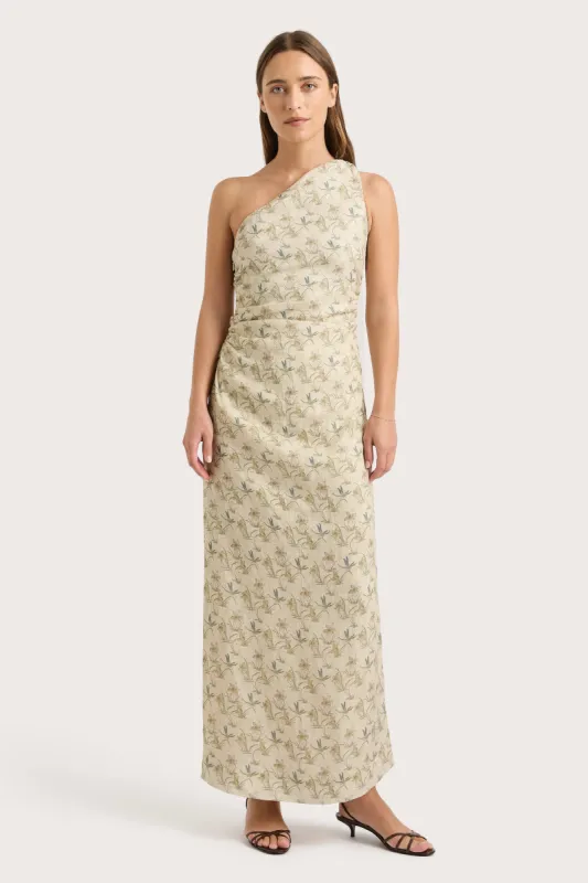 Jomana Midi Dress Daffodil Cream sold by Faithfull the Brand