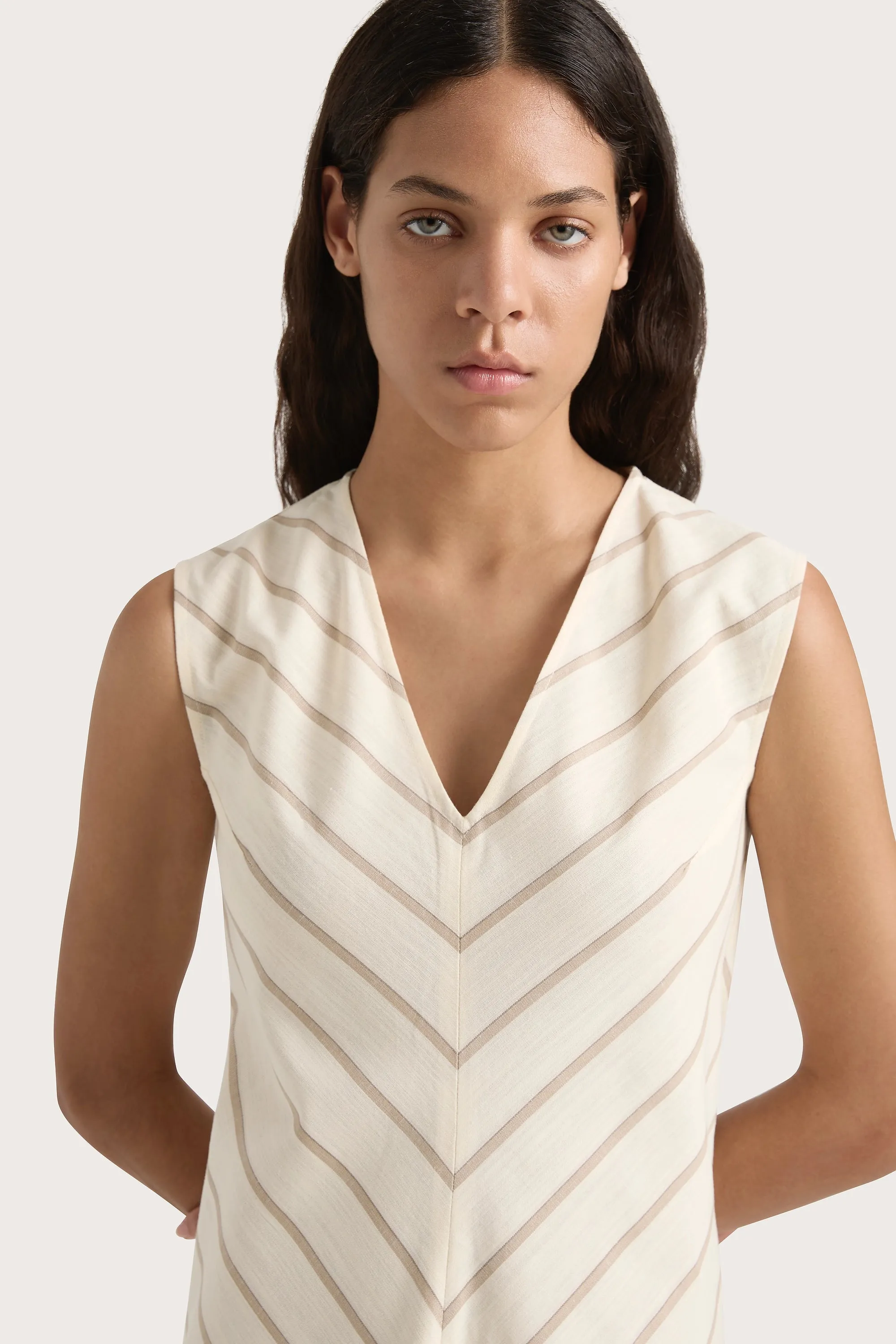 Marteret Stripe Midi Dress Shadow Stripe Butter - Final Sale sold by Faithfull the Brand product image thumbnail 2