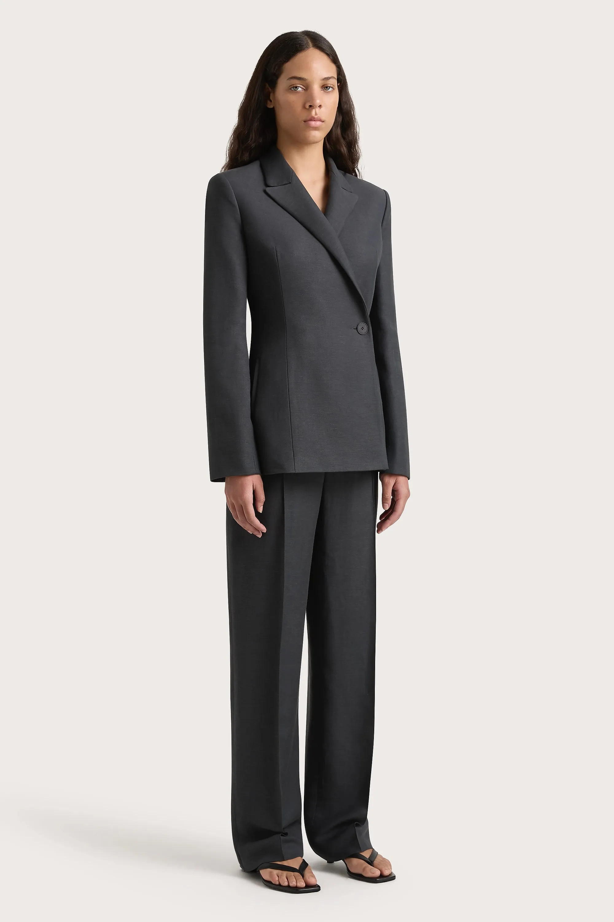 Enna Long Sleeve Blazer Charcoal sold by Faithfull the Brand product image thumbnail 3