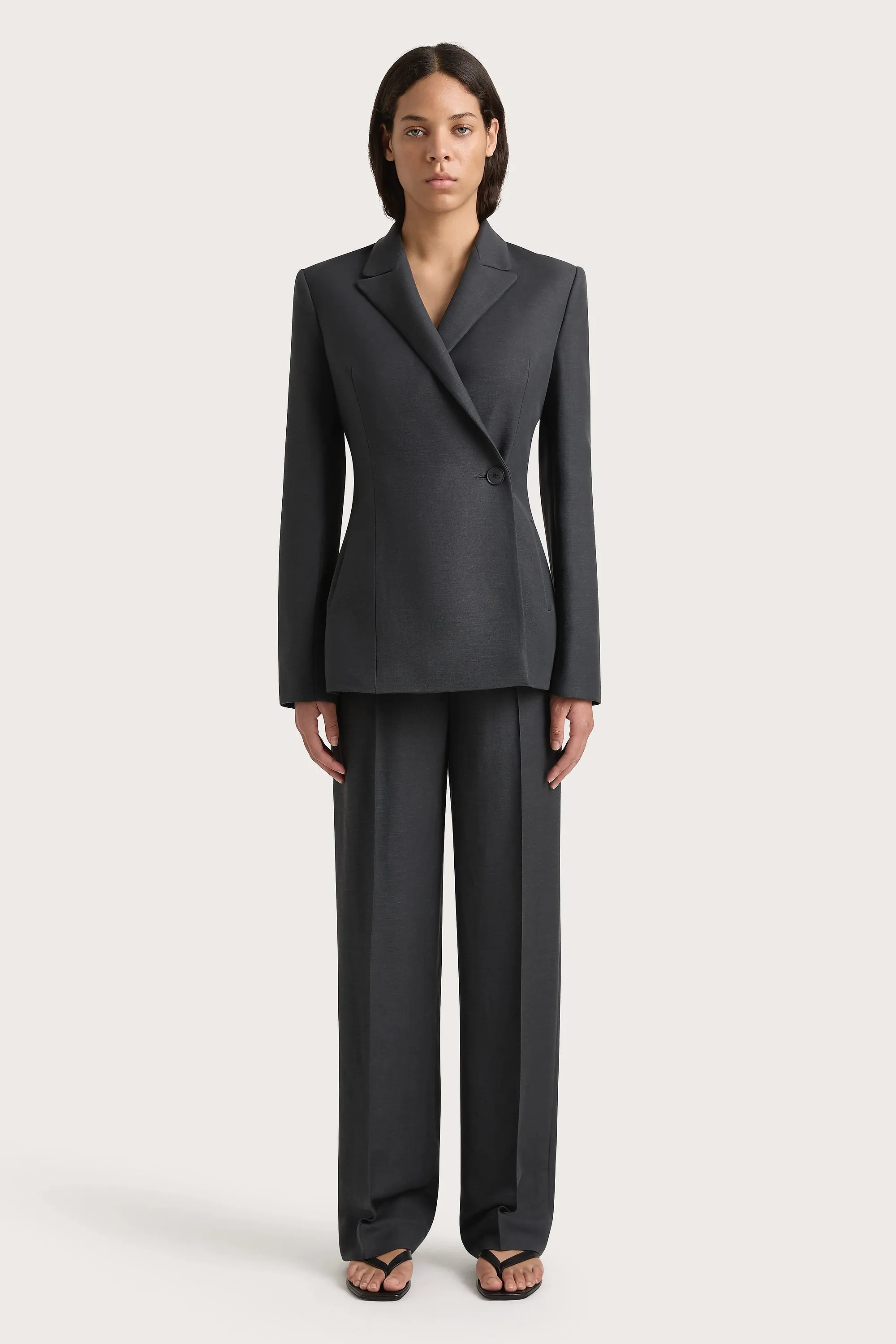 Enna Long Sleeve Blazer Charcoal sold by Faithfull the Brand product image thumbnail 4