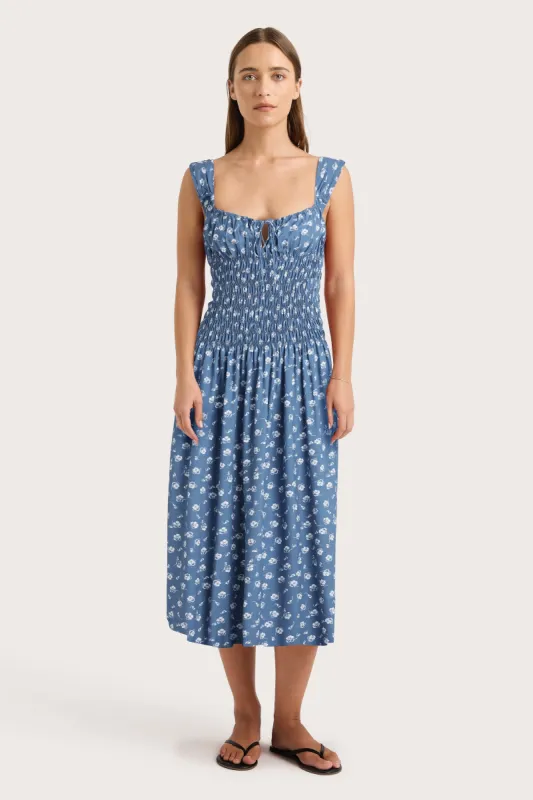 Yerres Midi Dress Floral Blue - Final Sale sold by Faithfull the Brand