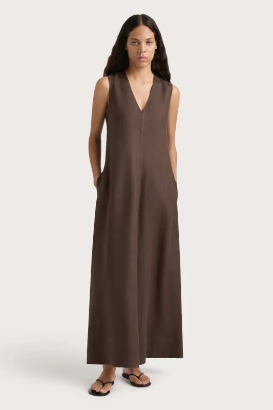Marteret Midi Dress Bistre sold by Faithfull the Brand