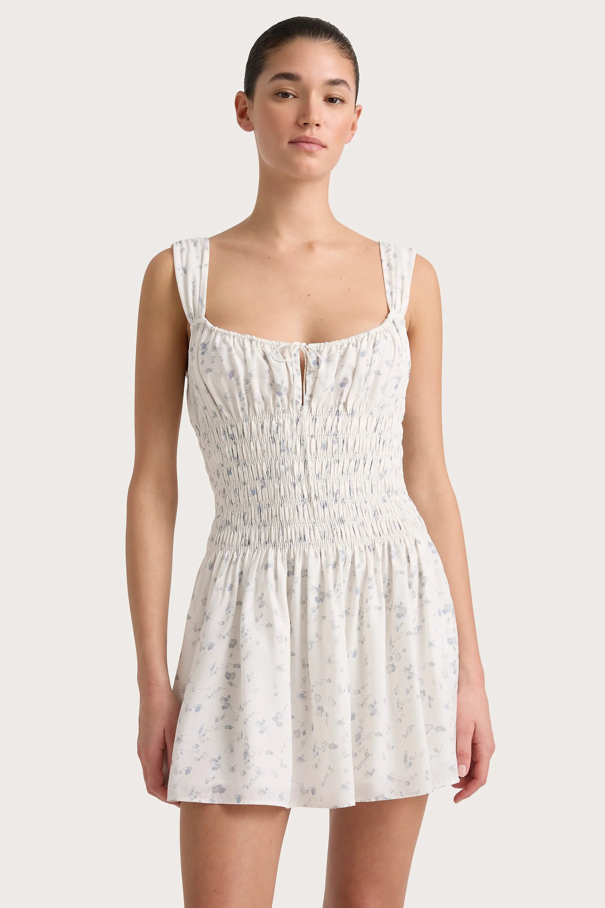 Yerres Mini Dress Blossom Egg Shell Powder Blue - Final Sale sold by Faithfull the Brand product image thumbnail 2