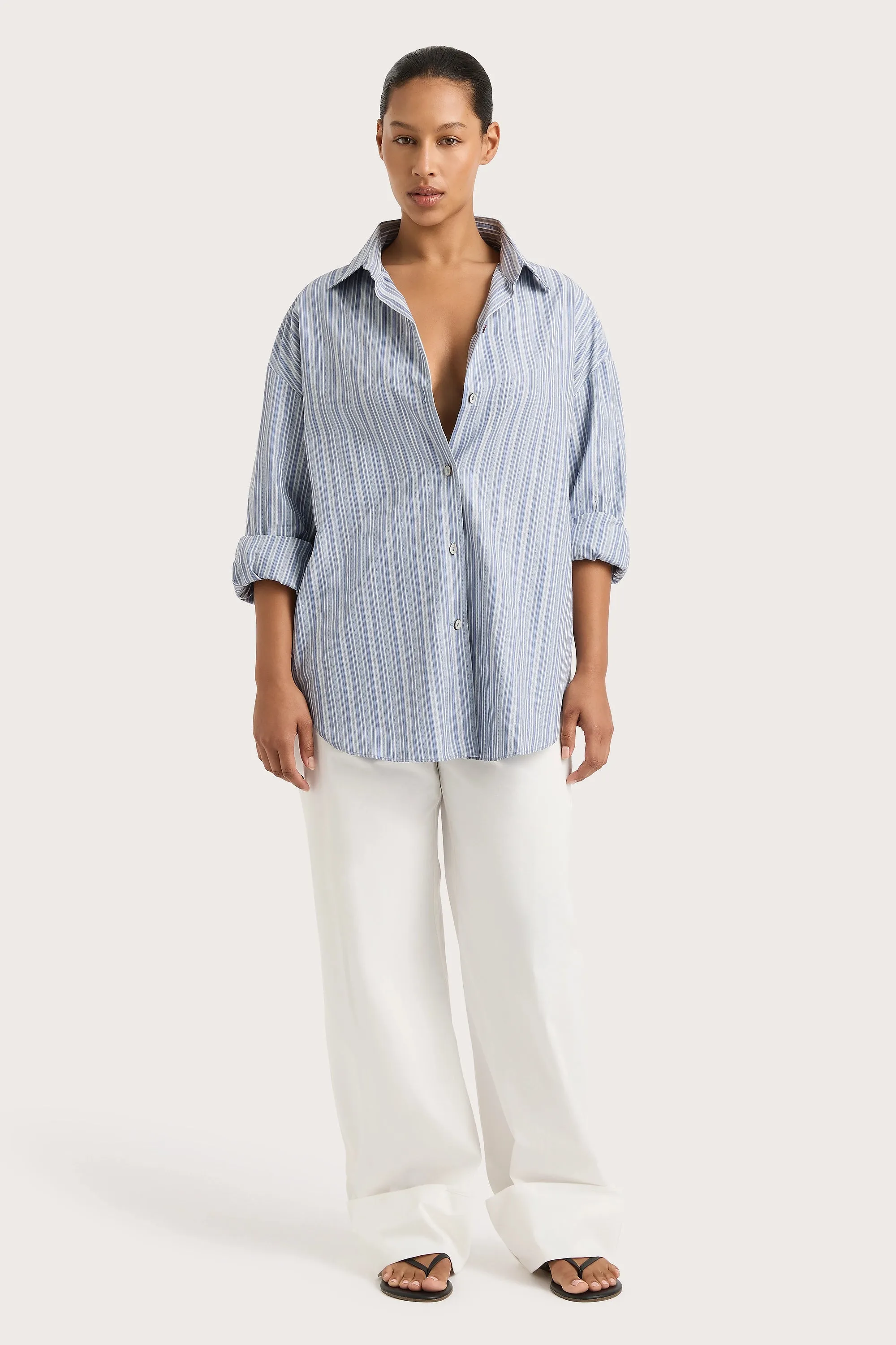 En Vau Shirt Blue Stripe - Final Sale sold by Faithfull the Brand