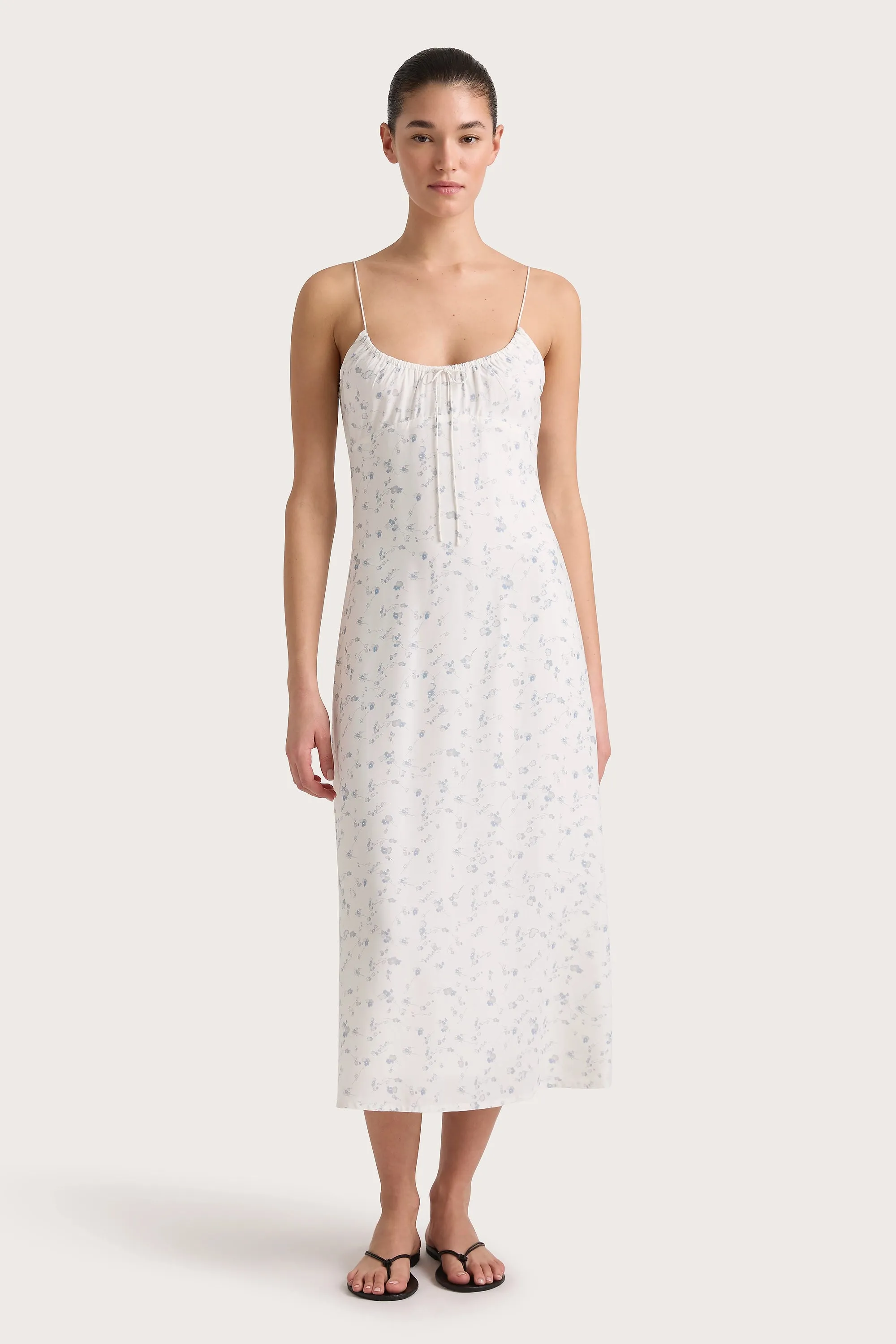 Pau Dress Blossom Egg Shell Powder Blue - Final Sale sold by Faithfull the Brand
