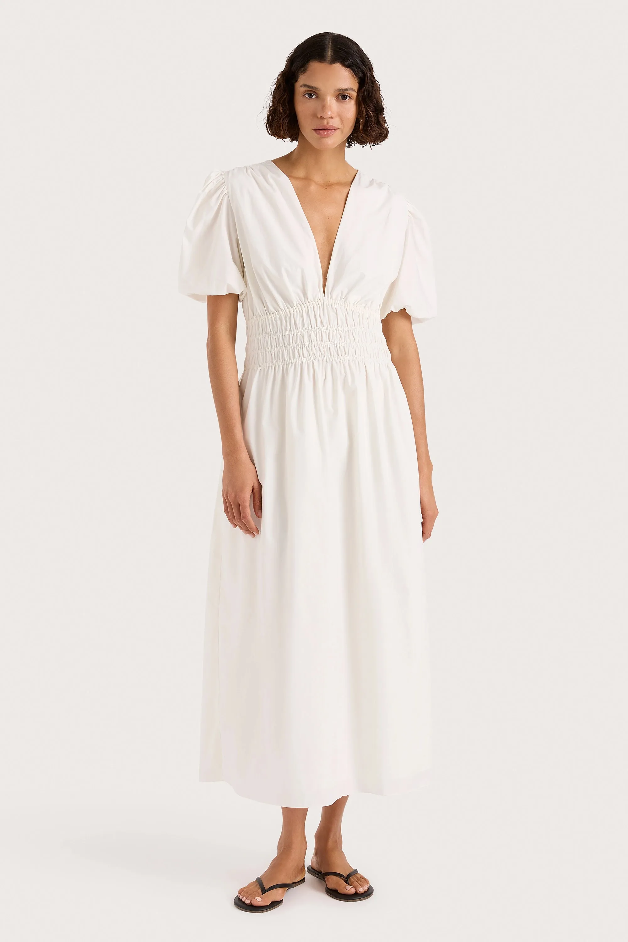 Grace Midi Dress White sold by Faithfull the Brand