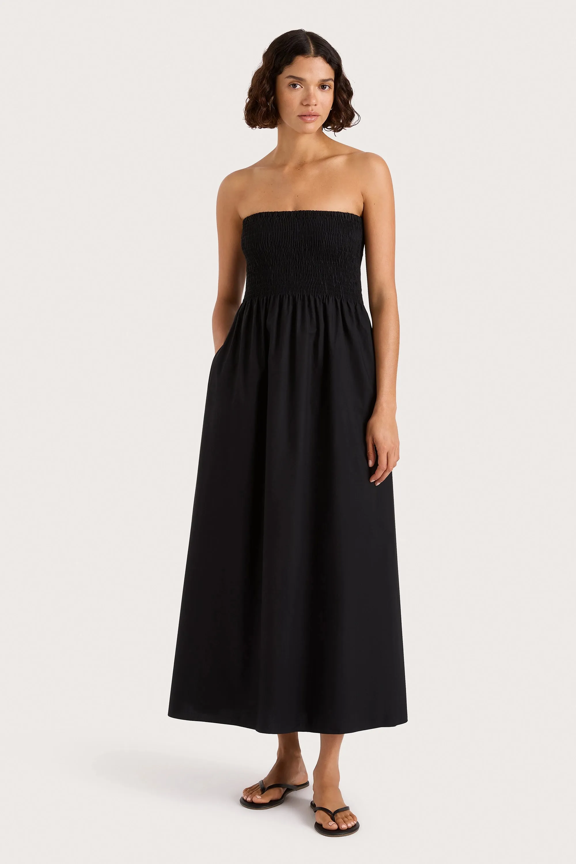 Jamie Midi Dress Black sold by Faithfull the Brand